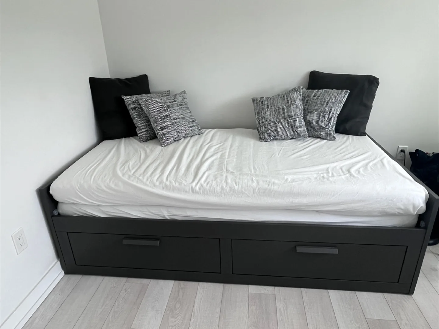 BRIMNES Daybed (IKEA) w/ 2 Mattresses & Storage – Like New! thumbnail