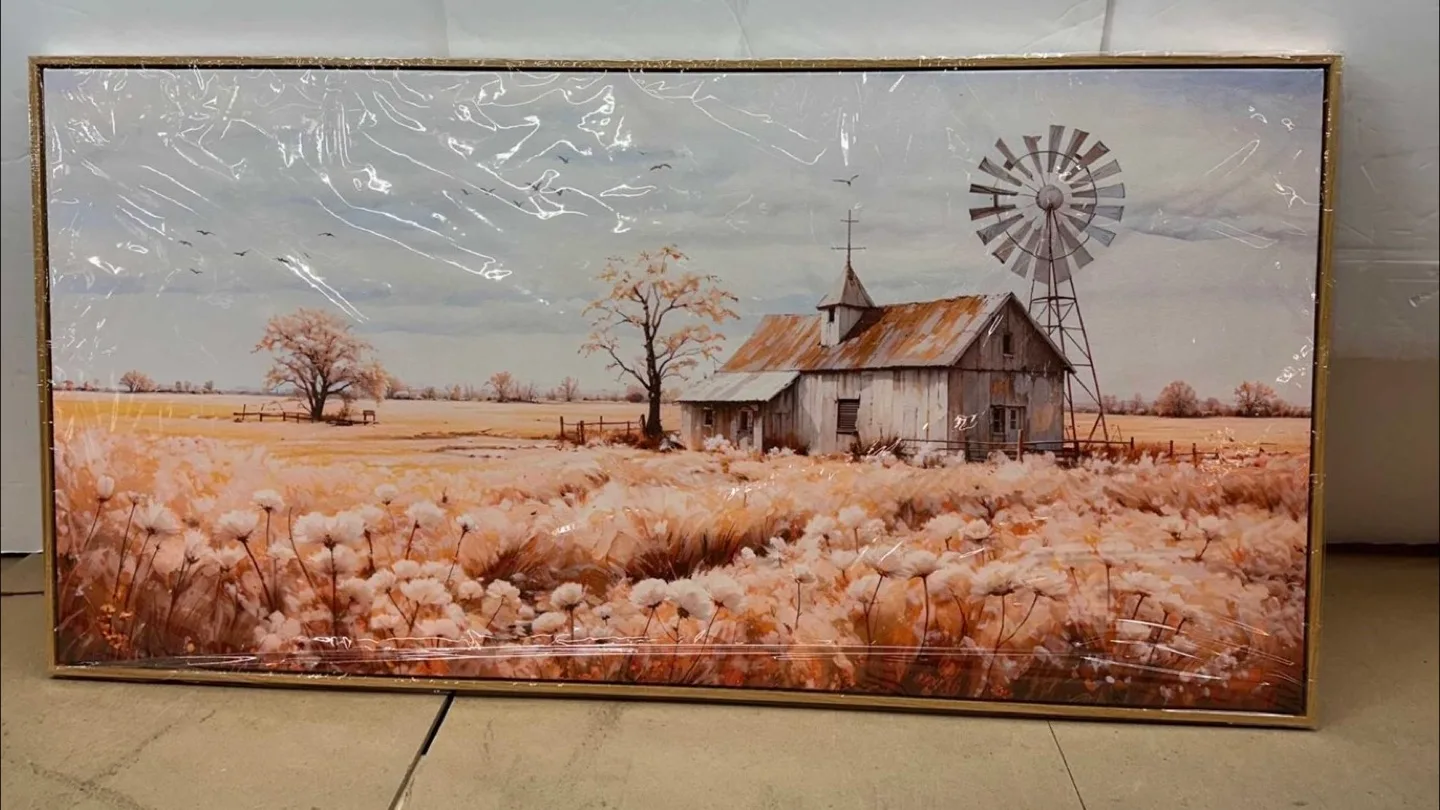 Framed Country Field Canvas Wall Art (20”H x 40”W) thumbnail