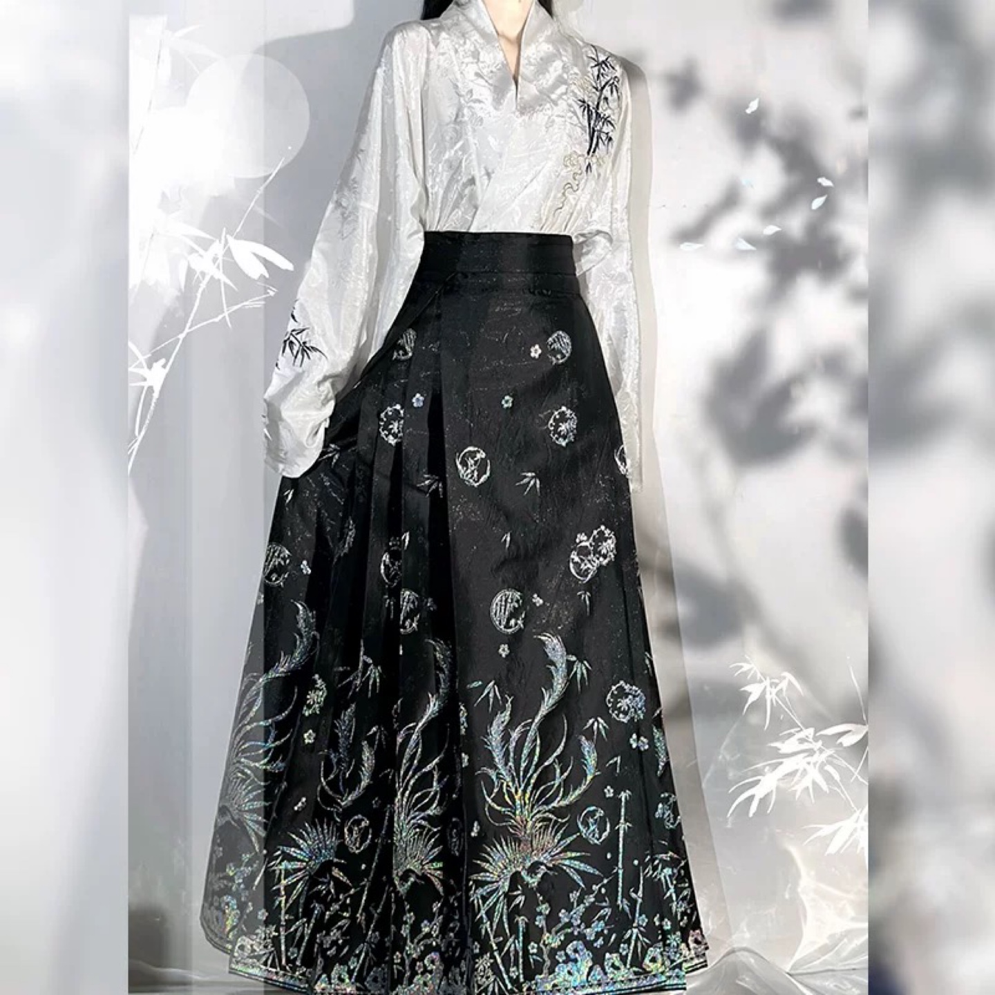 Black Patterned Maxi Skirt - photo 3