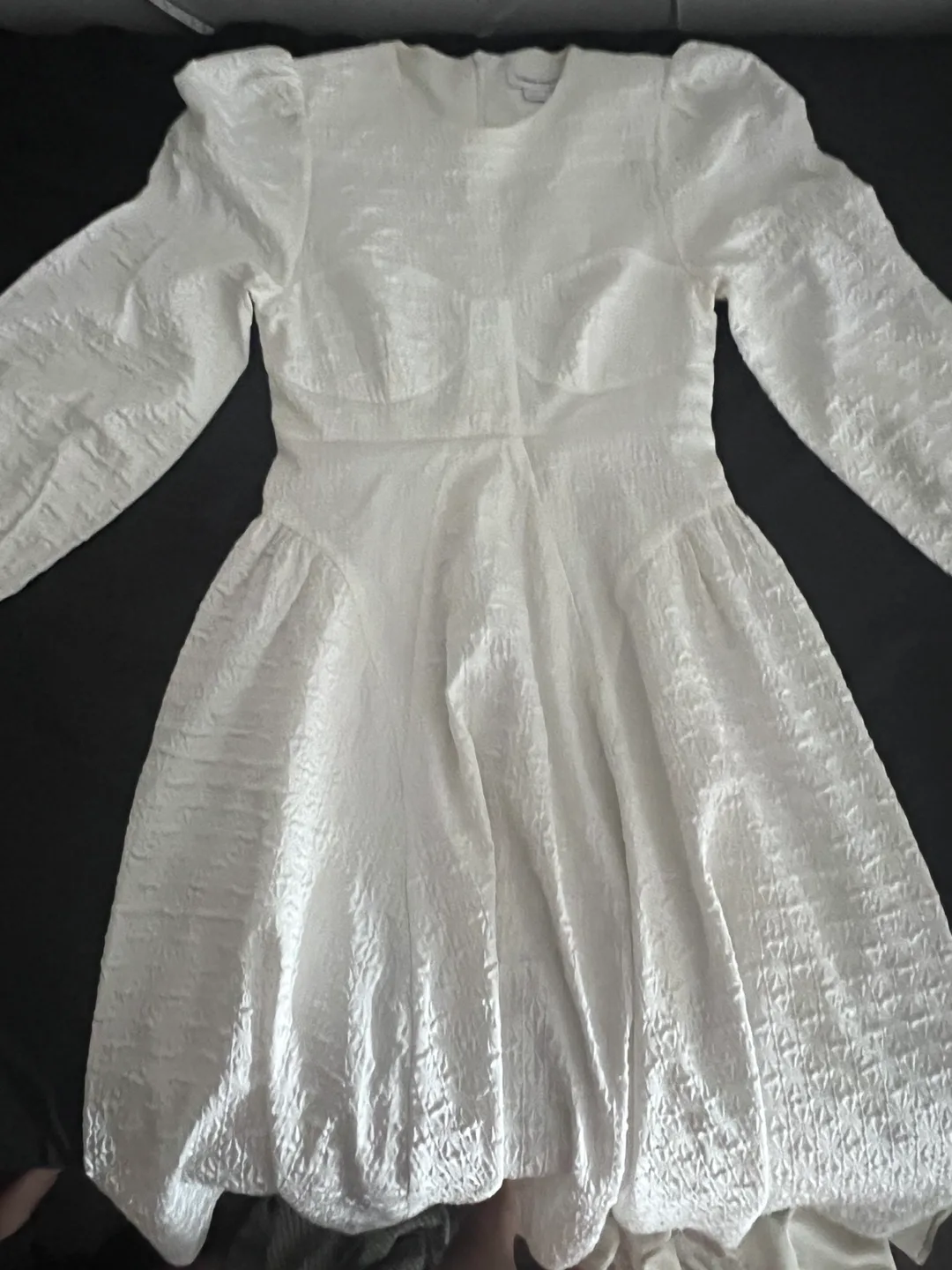 White Long Sleeve Mini Dress thumbnail
