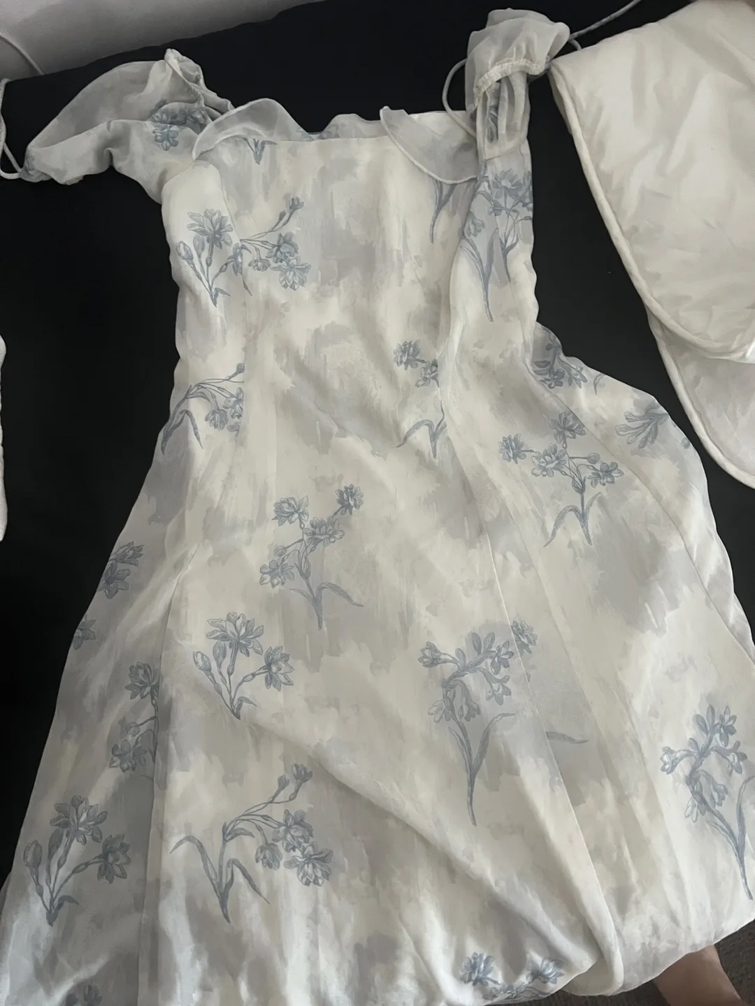 Floral Dress - White & Blue thumbnail