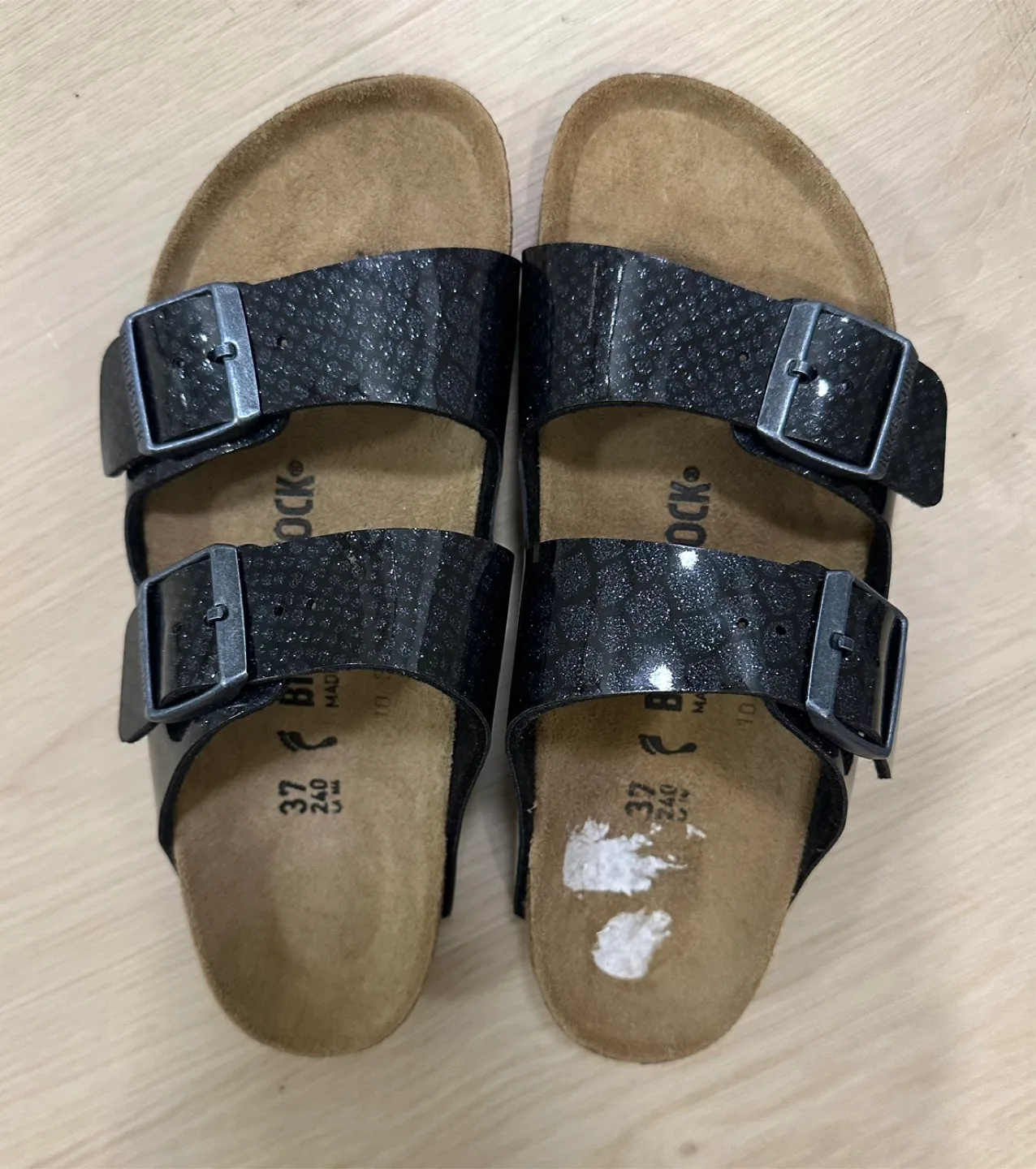 $60-New-Birkenstock Sandals, Size 37, Black thumbnail