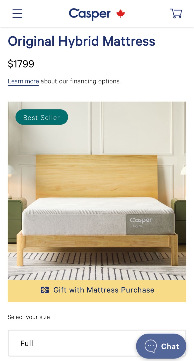 Casper Original Hybrid Mattress - Full Size (Brand New, Sealed)