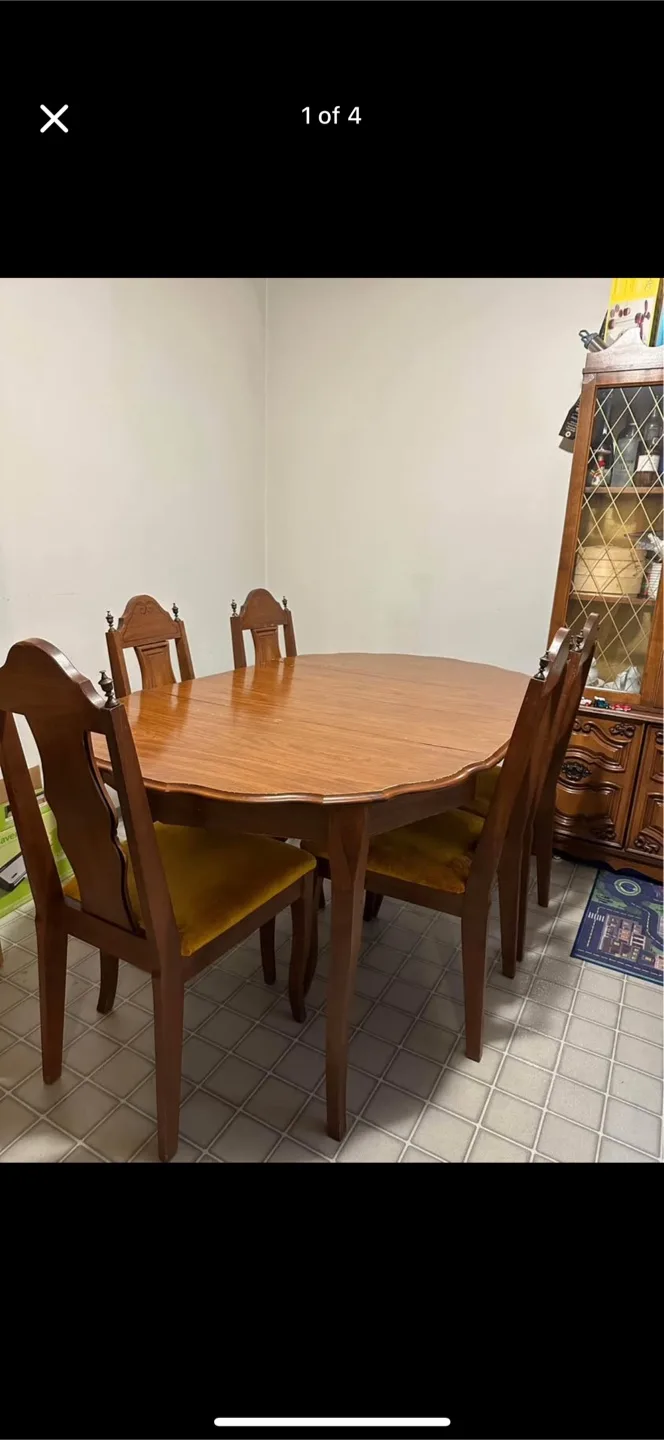 Wood Dining Table Set with 4 Chairs thumbnail