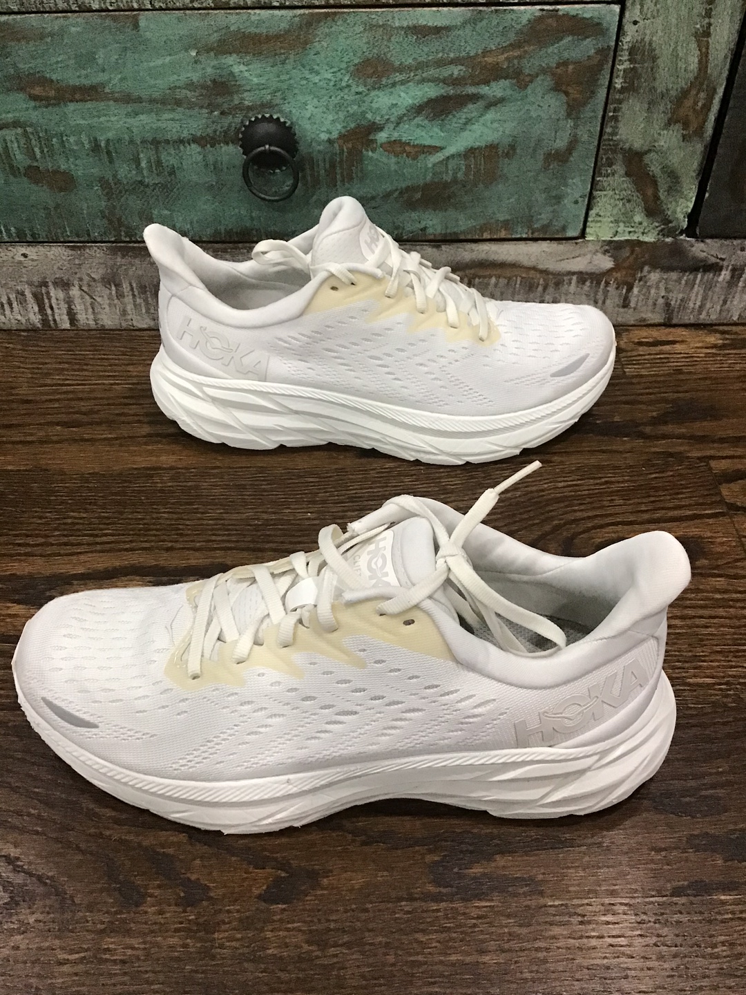Hoka Clifton 8 Women's Running Shoes - Size 8 White