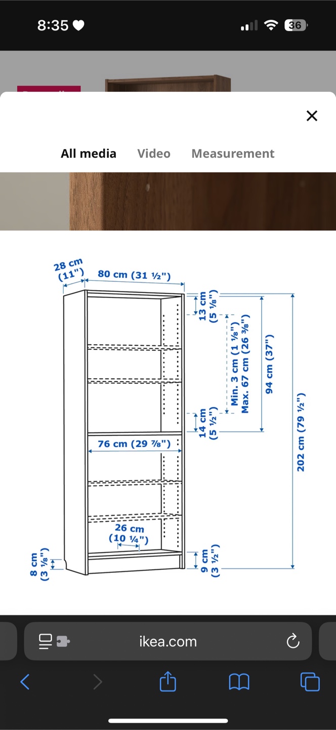 IKEA BILLY Bookcase, Brown Walnut Effect - photo 3