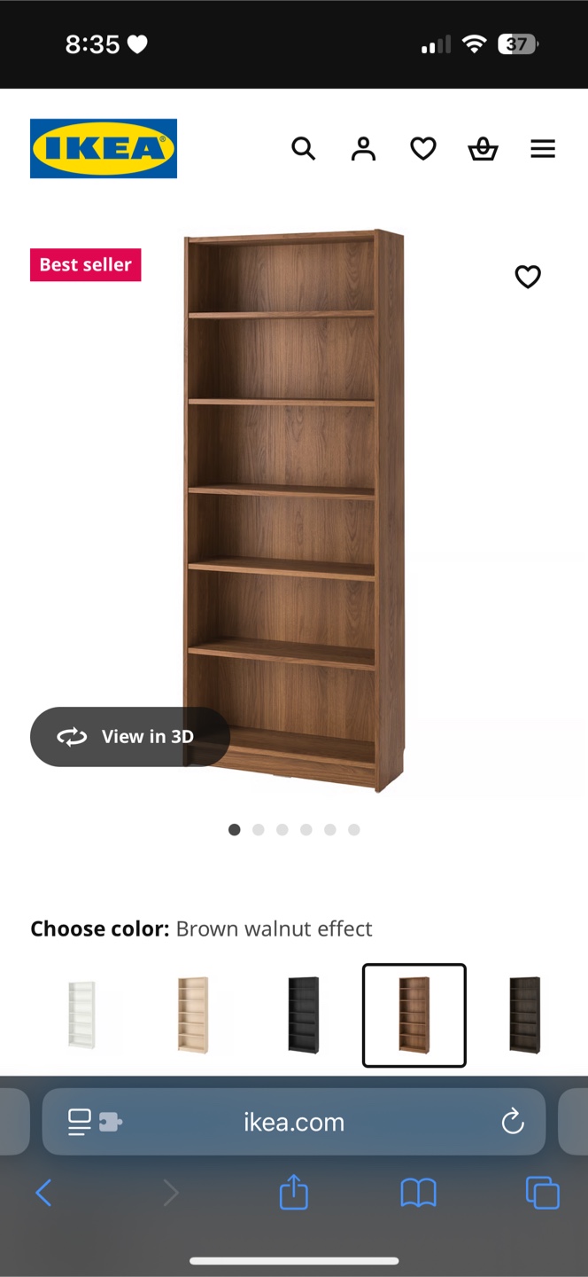 IKEA BILLY Bookcase, Brown Walnut Effect