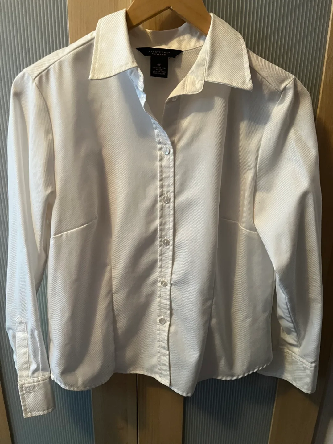 Investments Petites White Cotton Blouse - Size 8P thumbnail