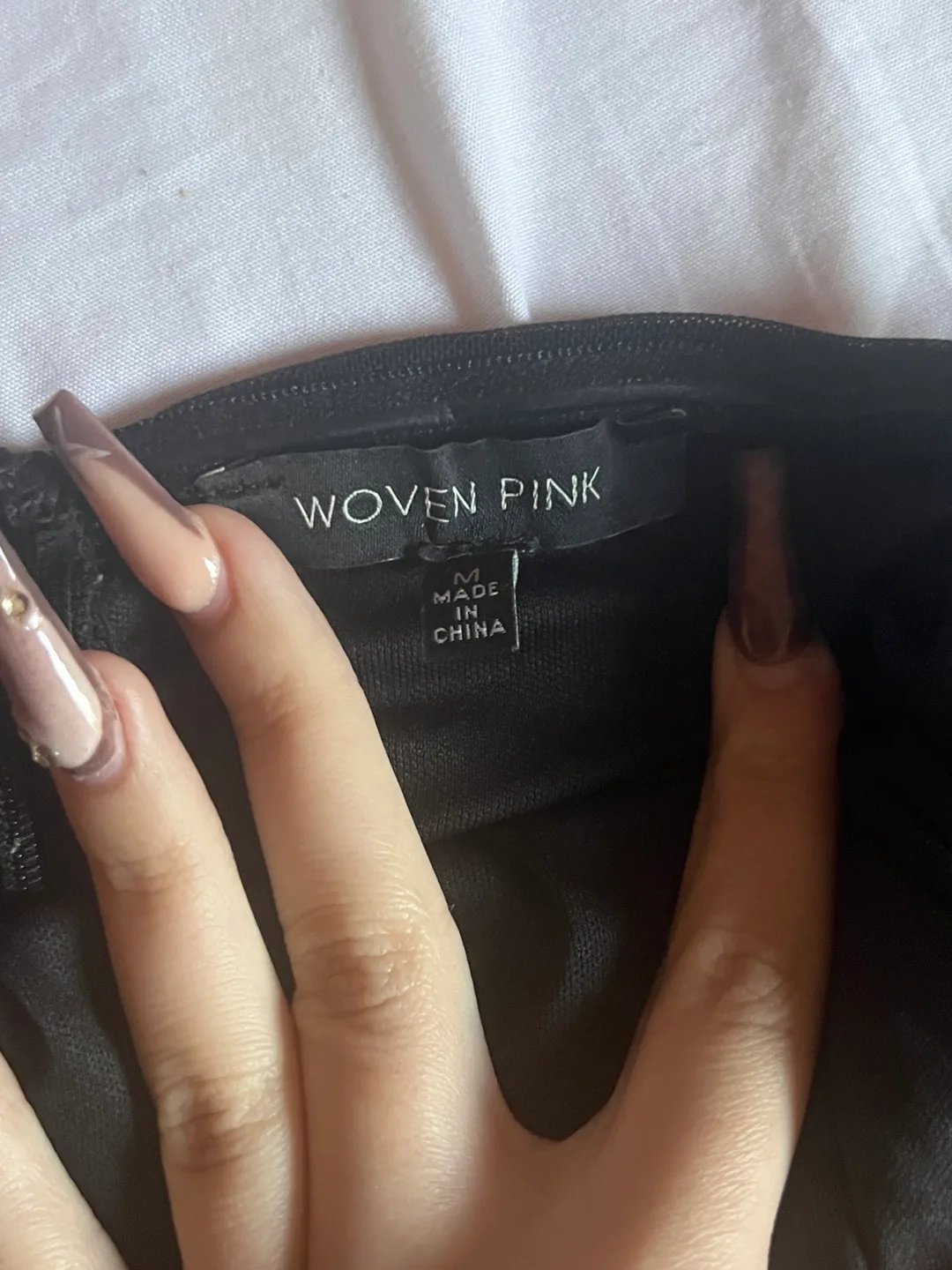 Honey Woven Pink Black Dress - Size M image indicator(3)