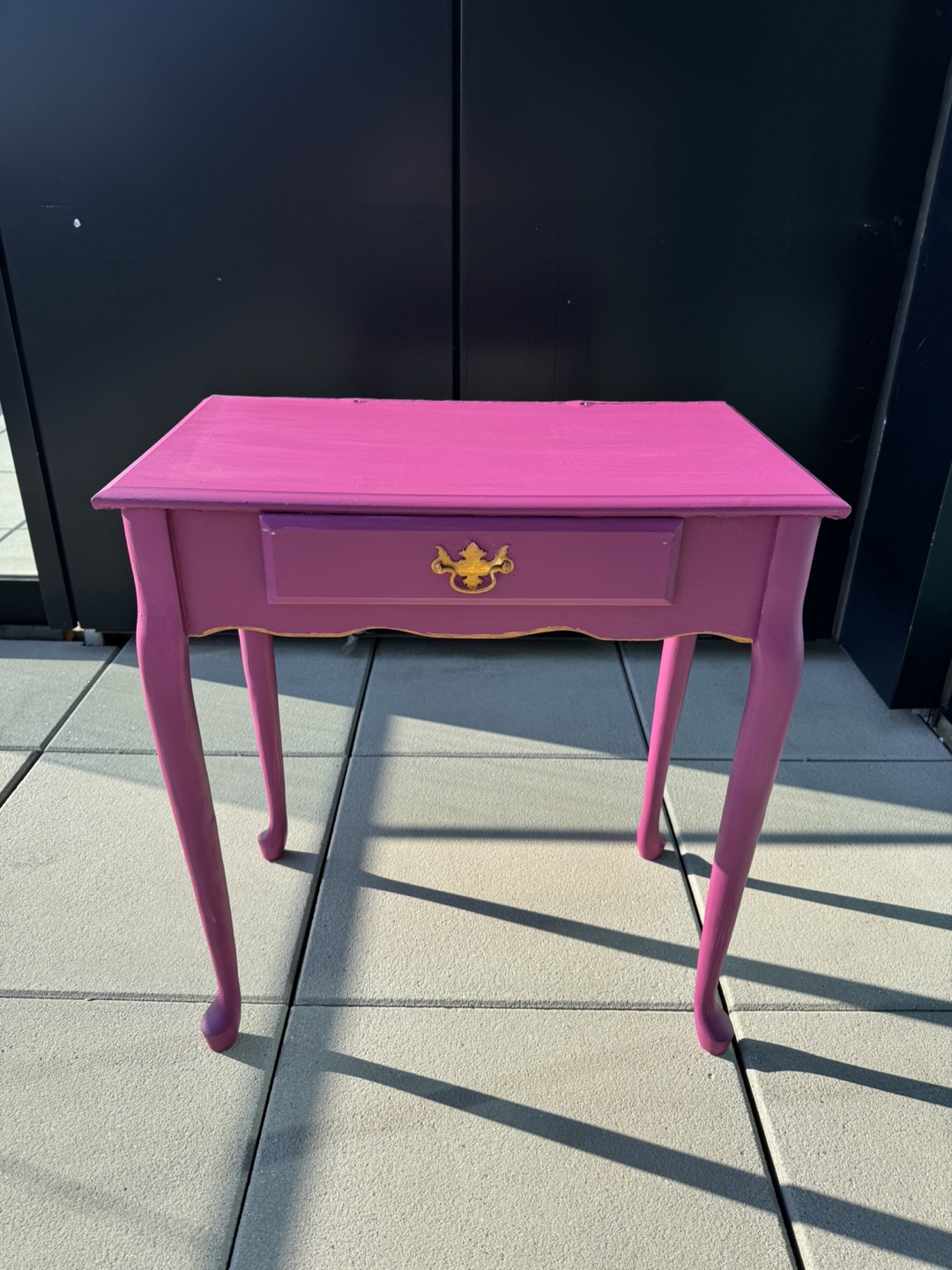 Vintage Pink Painted Side Table