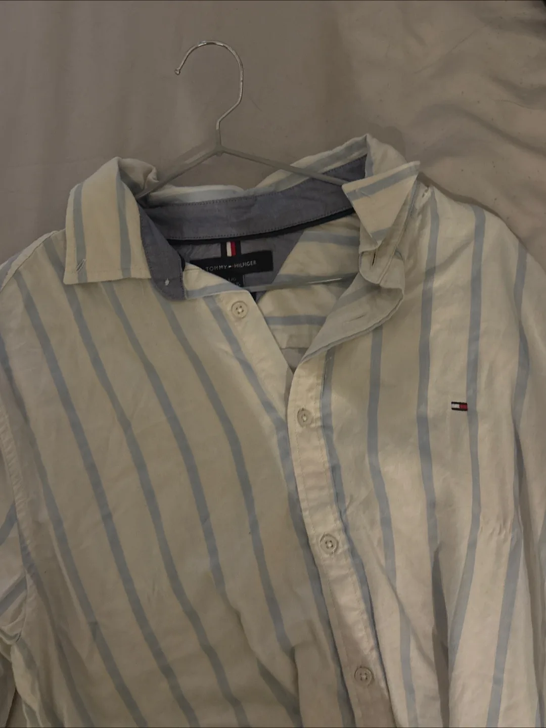 Tommy Hilfiger Striped Button-Down Shirt - Size L thumbnail