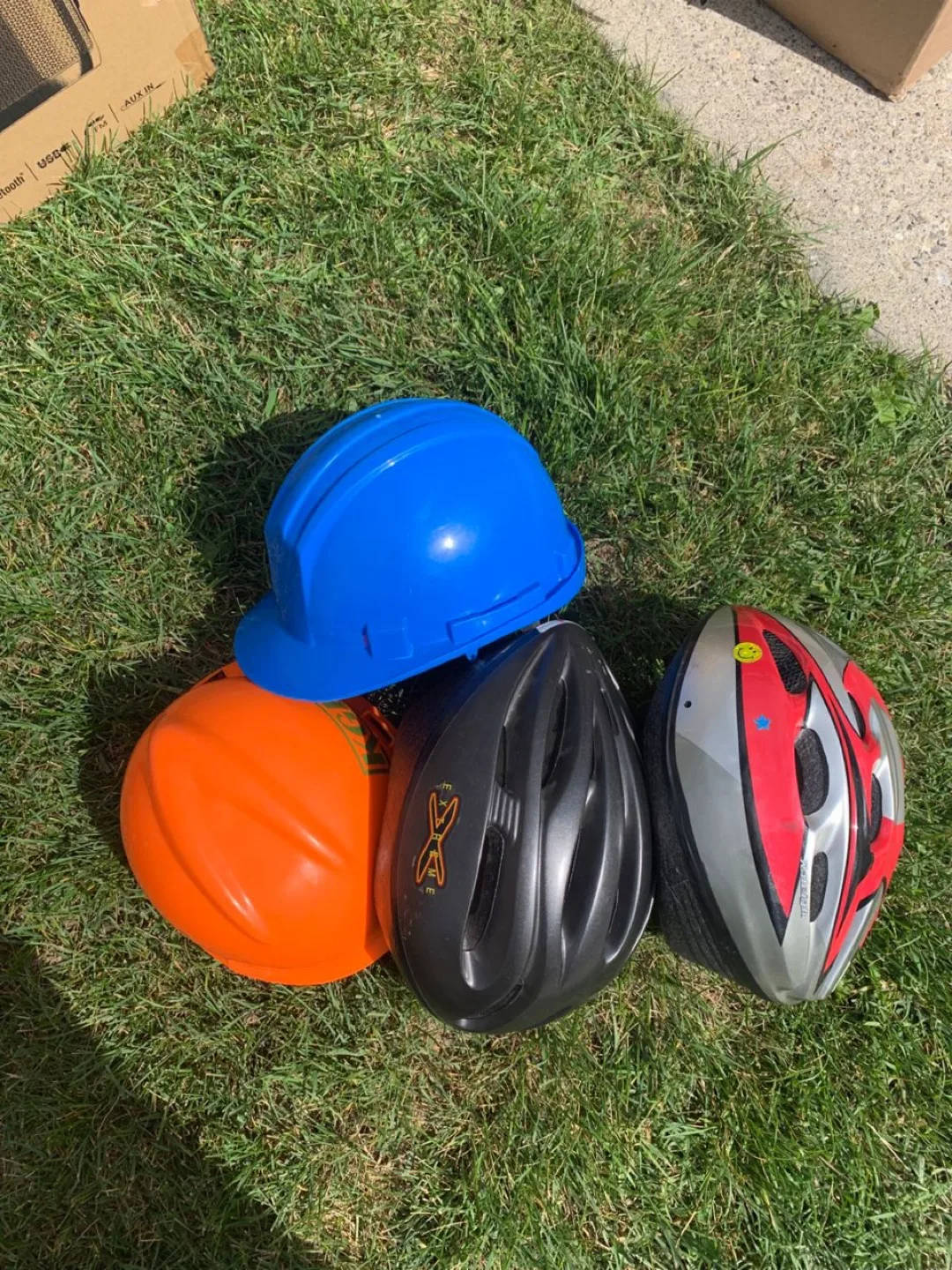 Assorted Helmets - Blue, Orange, Black, Silver/Red thumbnail