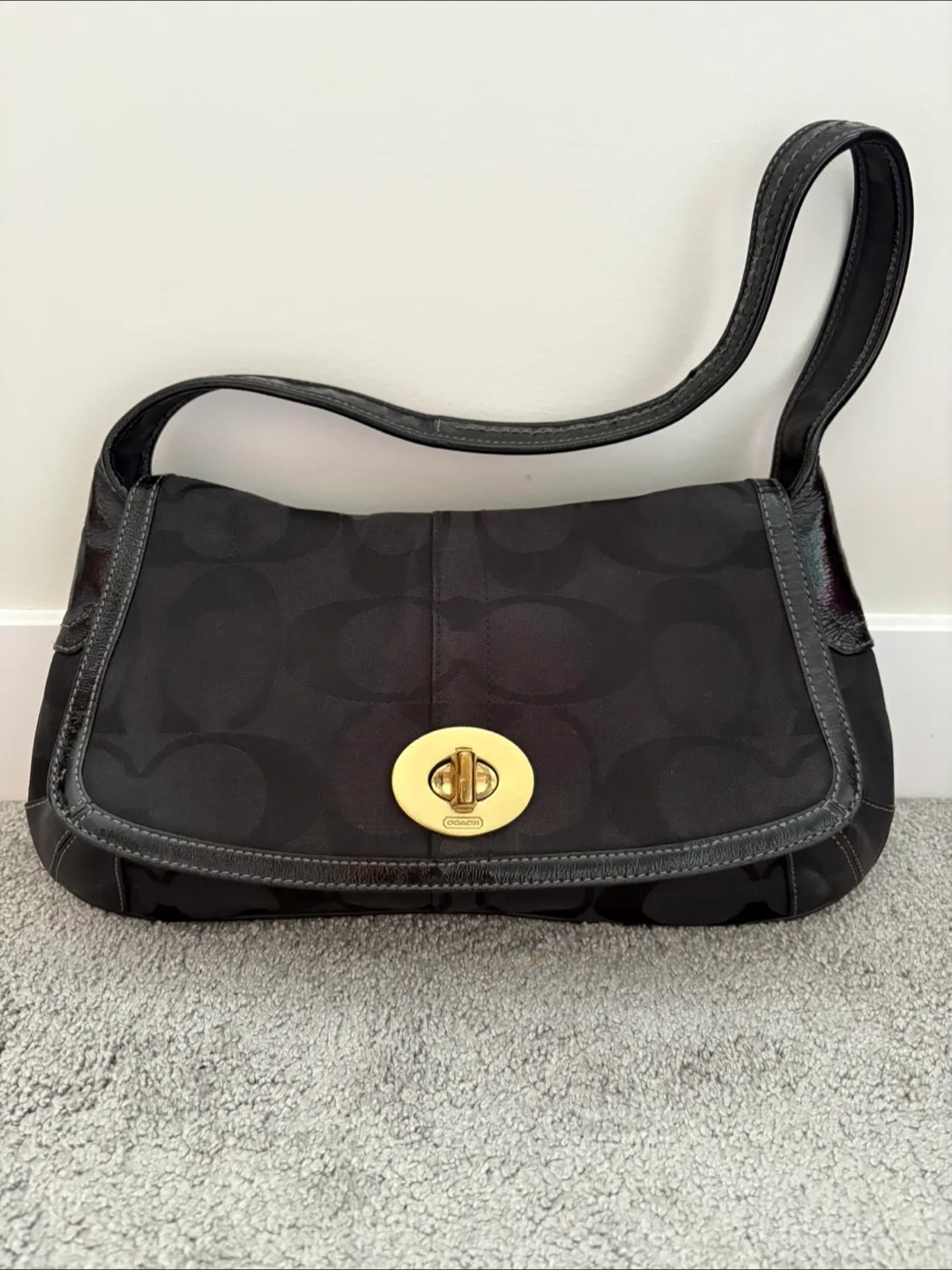 Coach Black Signature Hobo Bag thumbnail