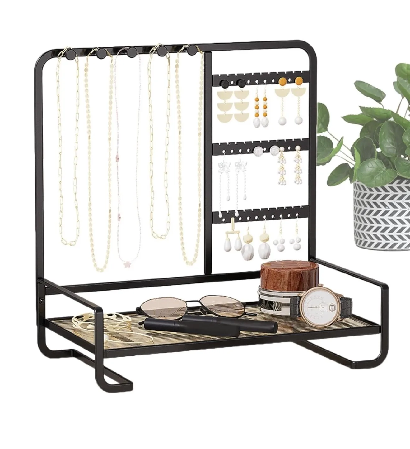 Black Metal Jewelry Organizer Stand thumbnail