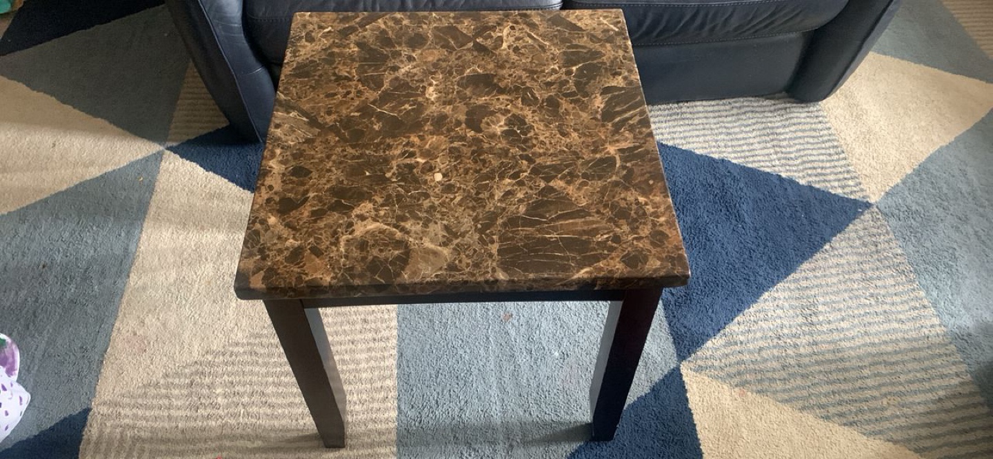Brown Marble Top End Table