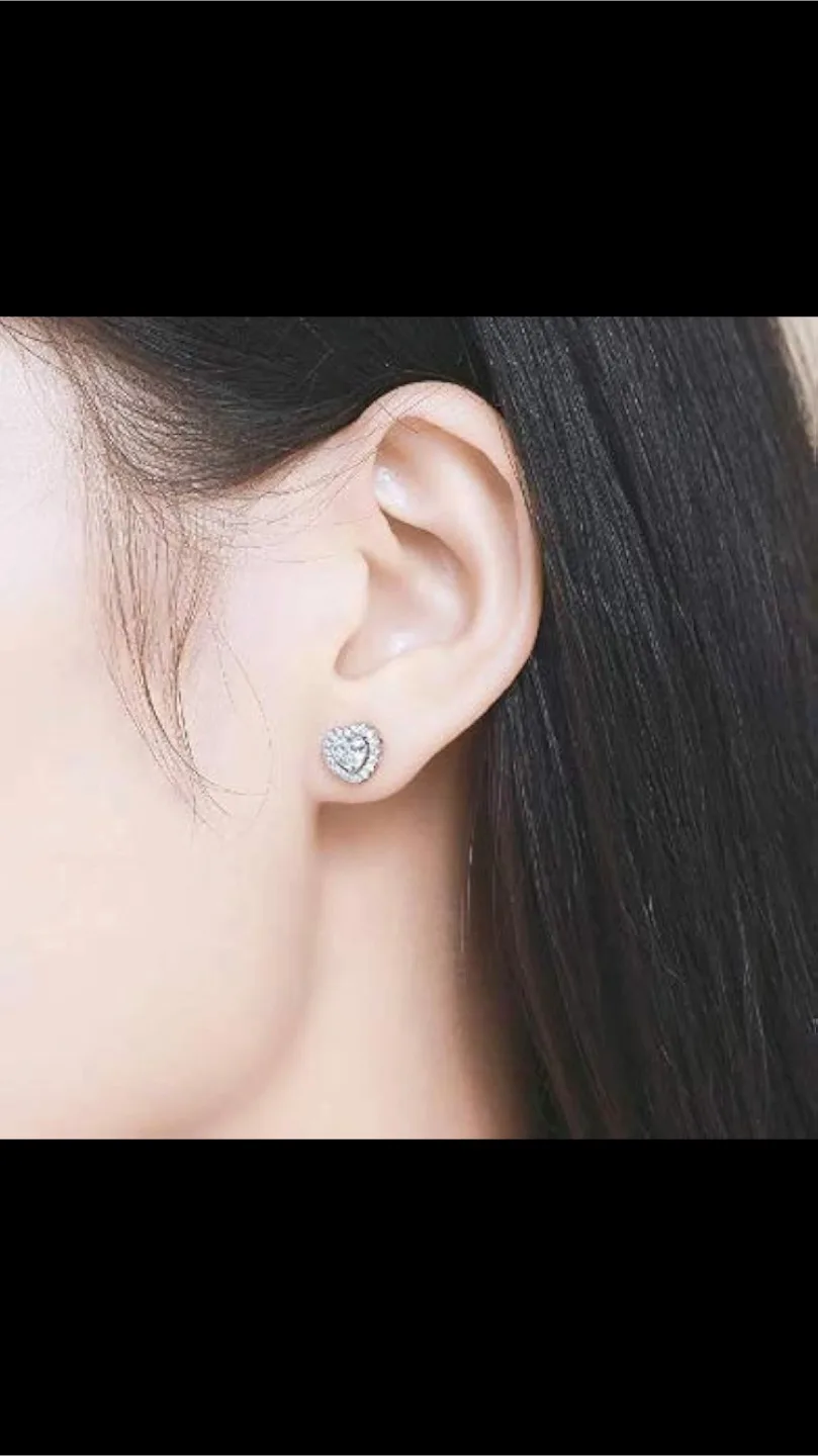 People’s Sapphire Heart Sterling Silver Earrings image indicator(2)