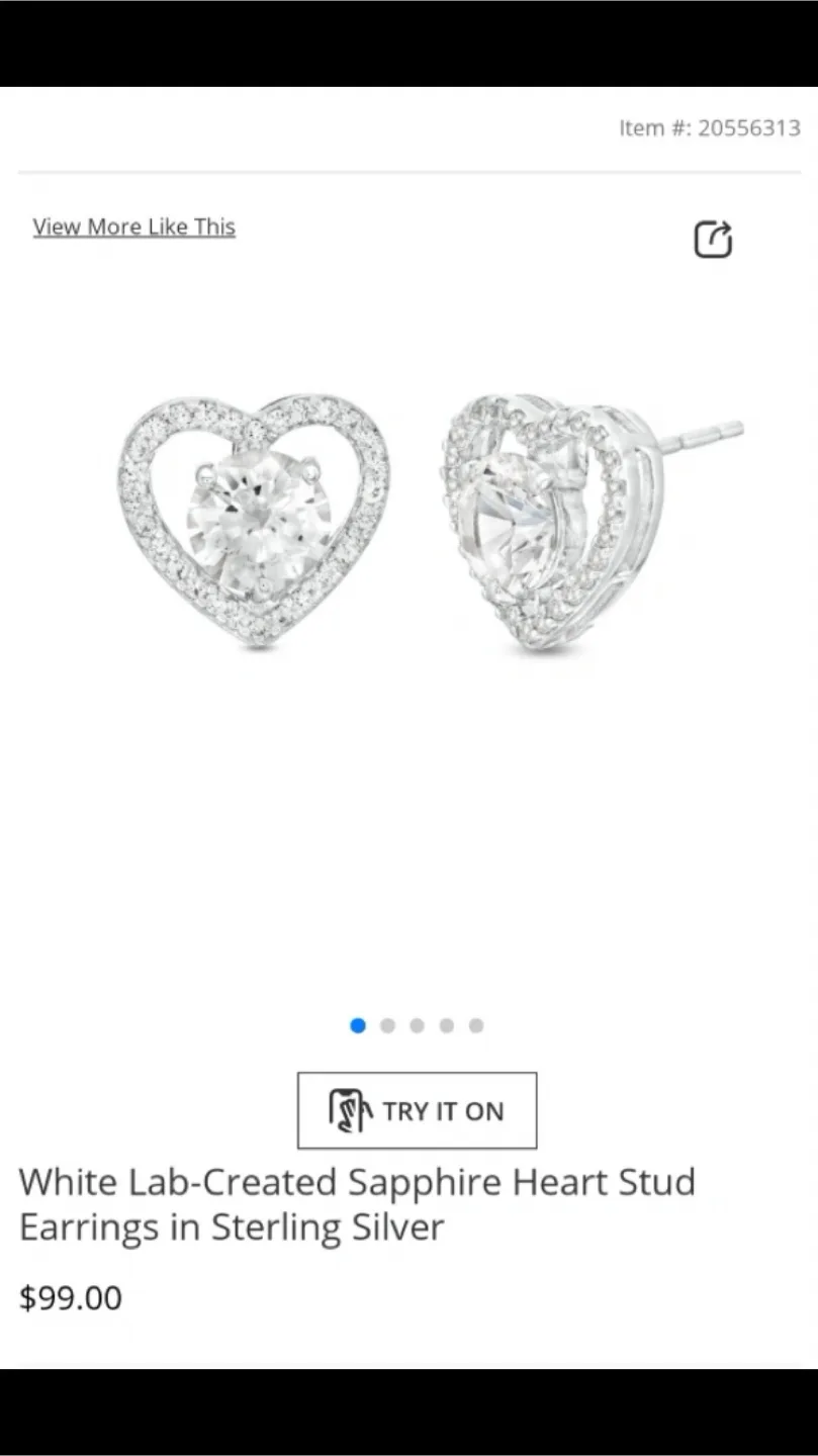 People’s Sapphire Heart Sterling Silver Earrings thumbnail