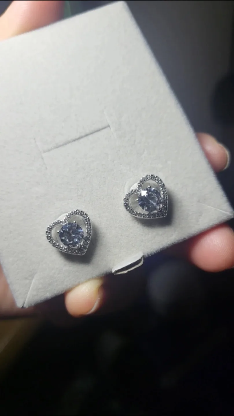 People’s Sapphire Heart Sterling Silver Earrings image indicator(3)