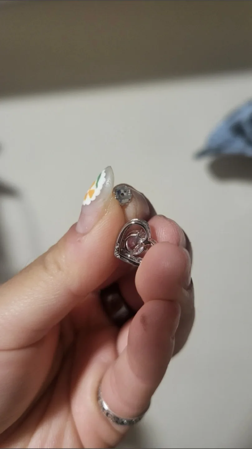 People’s Sapphire Heart Sterling Silver Earrings image indicator(4)