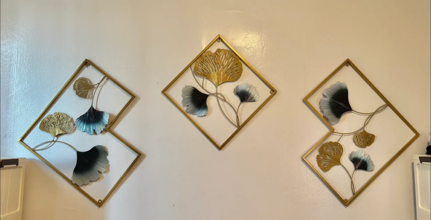 Metal Ginkgo Leaf Wall Decor - Set of 3 thumbnail