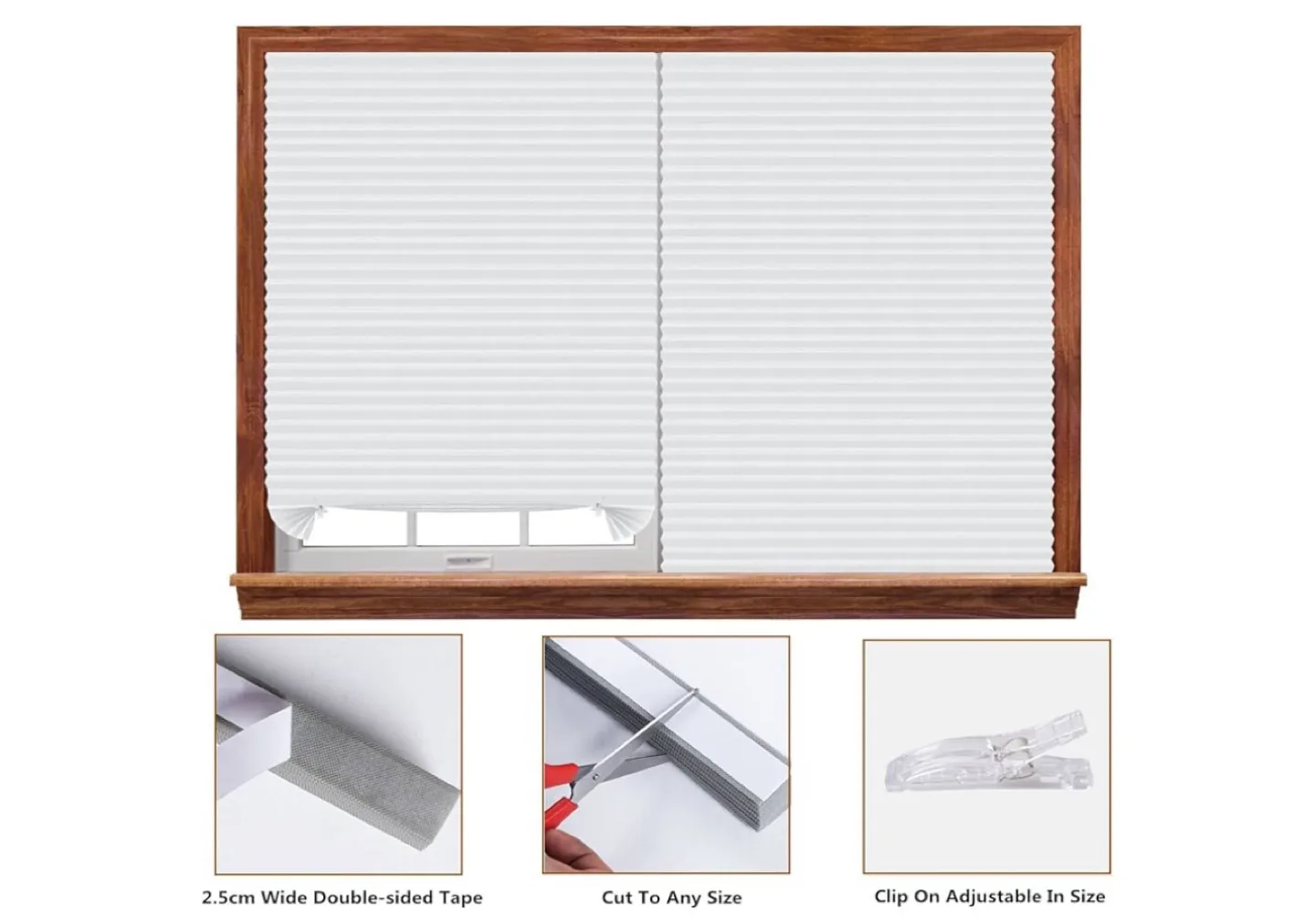 White Pleated Window Blinds image indicator(6)