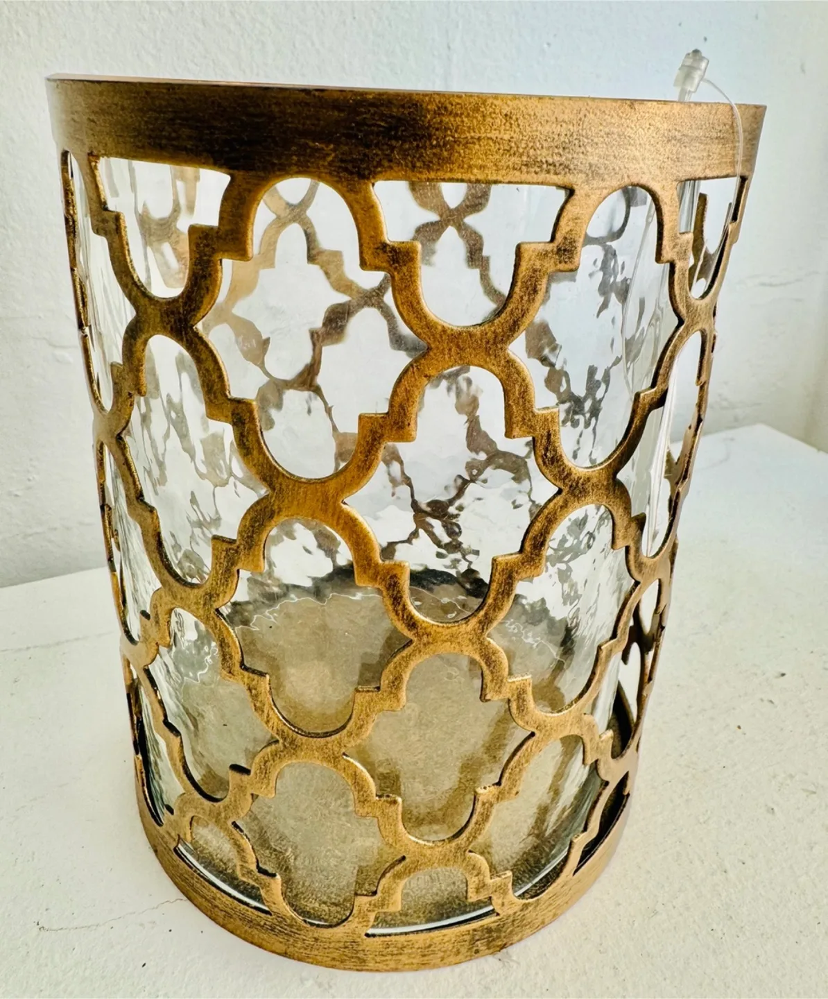 Gold Metal & Glass Candle Holder thumbnail