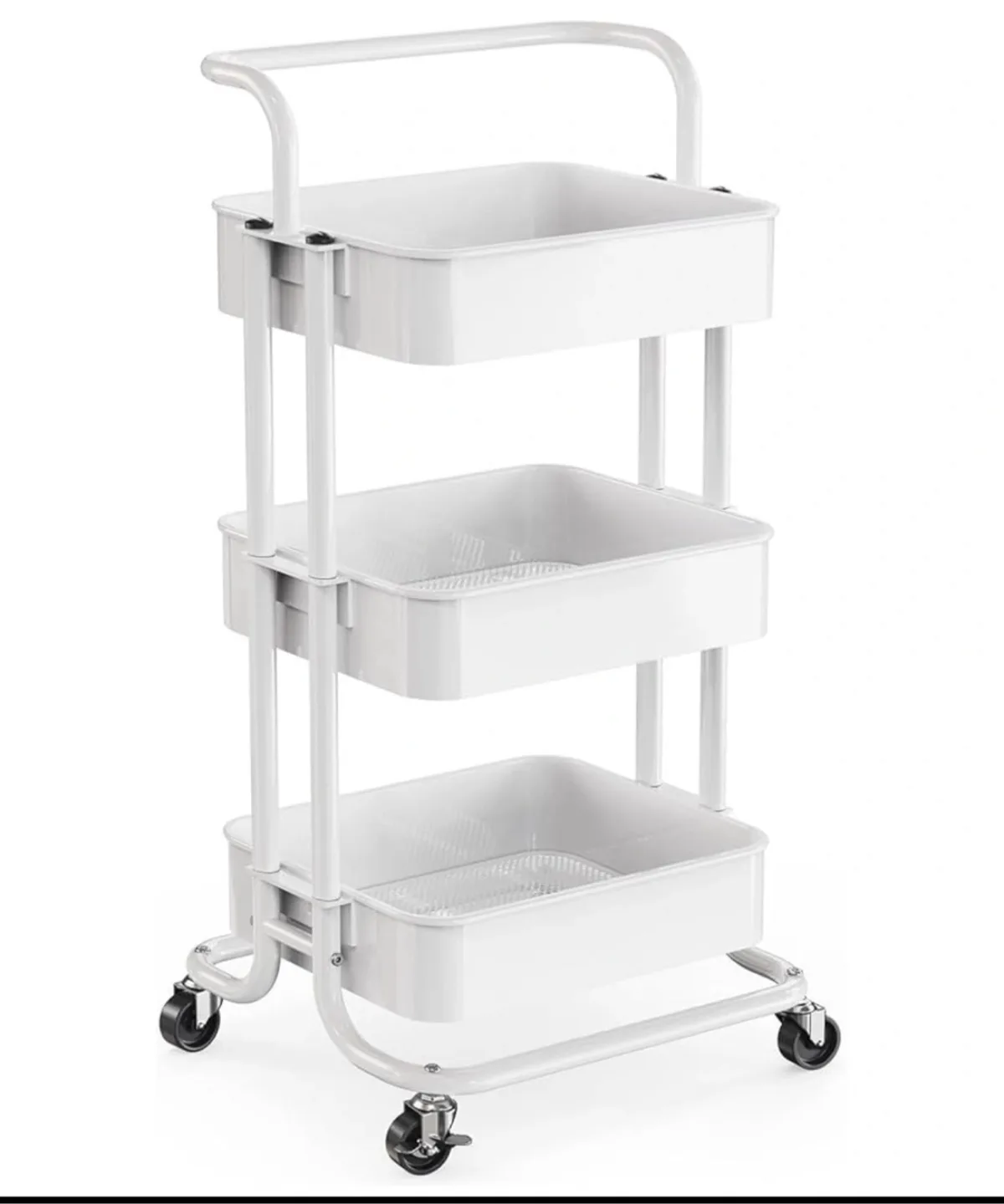 White 3-Tier Rolling Cart thumbnail