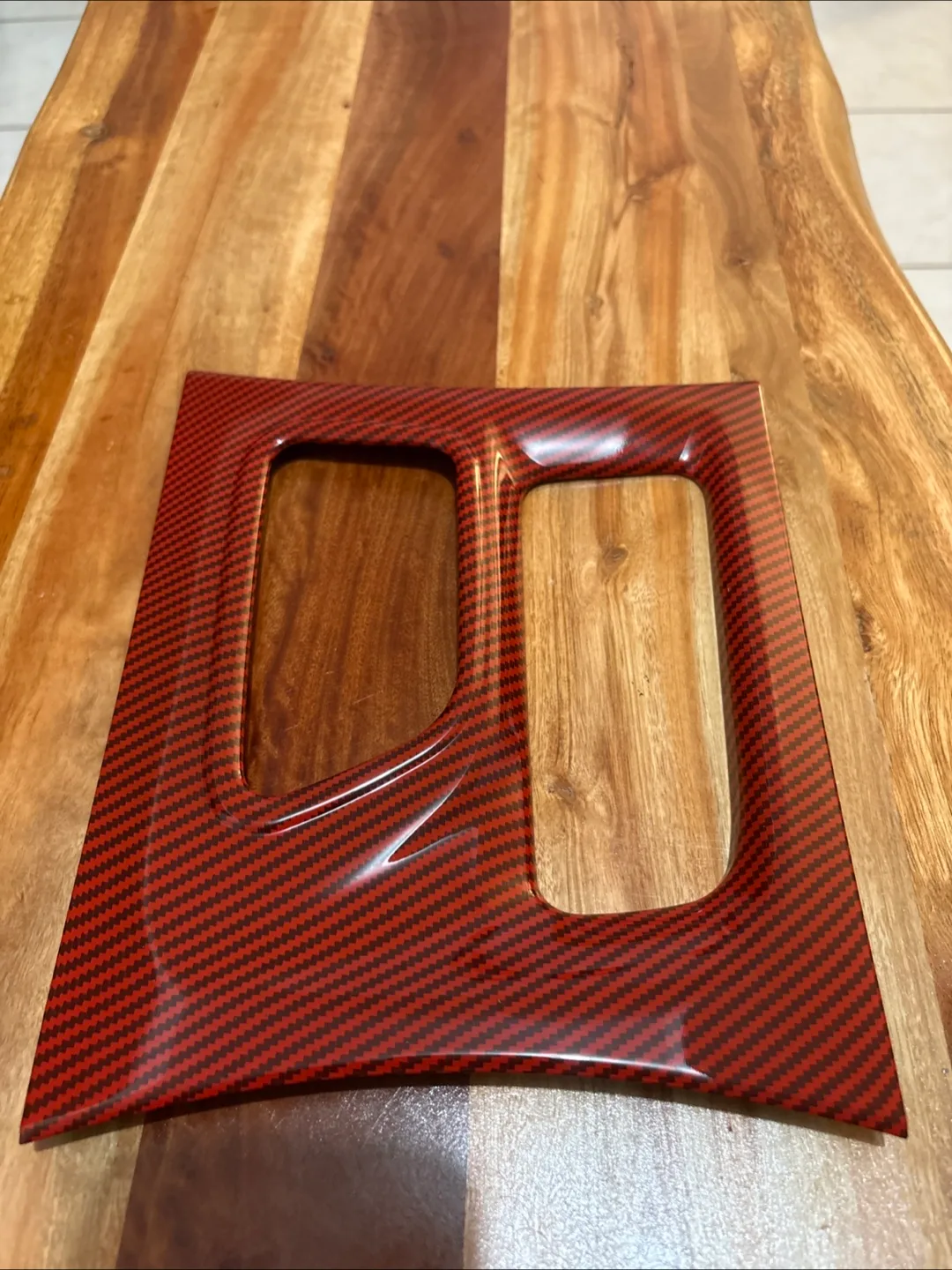 Red Carbon Fiber Center Console Trim thumbnail