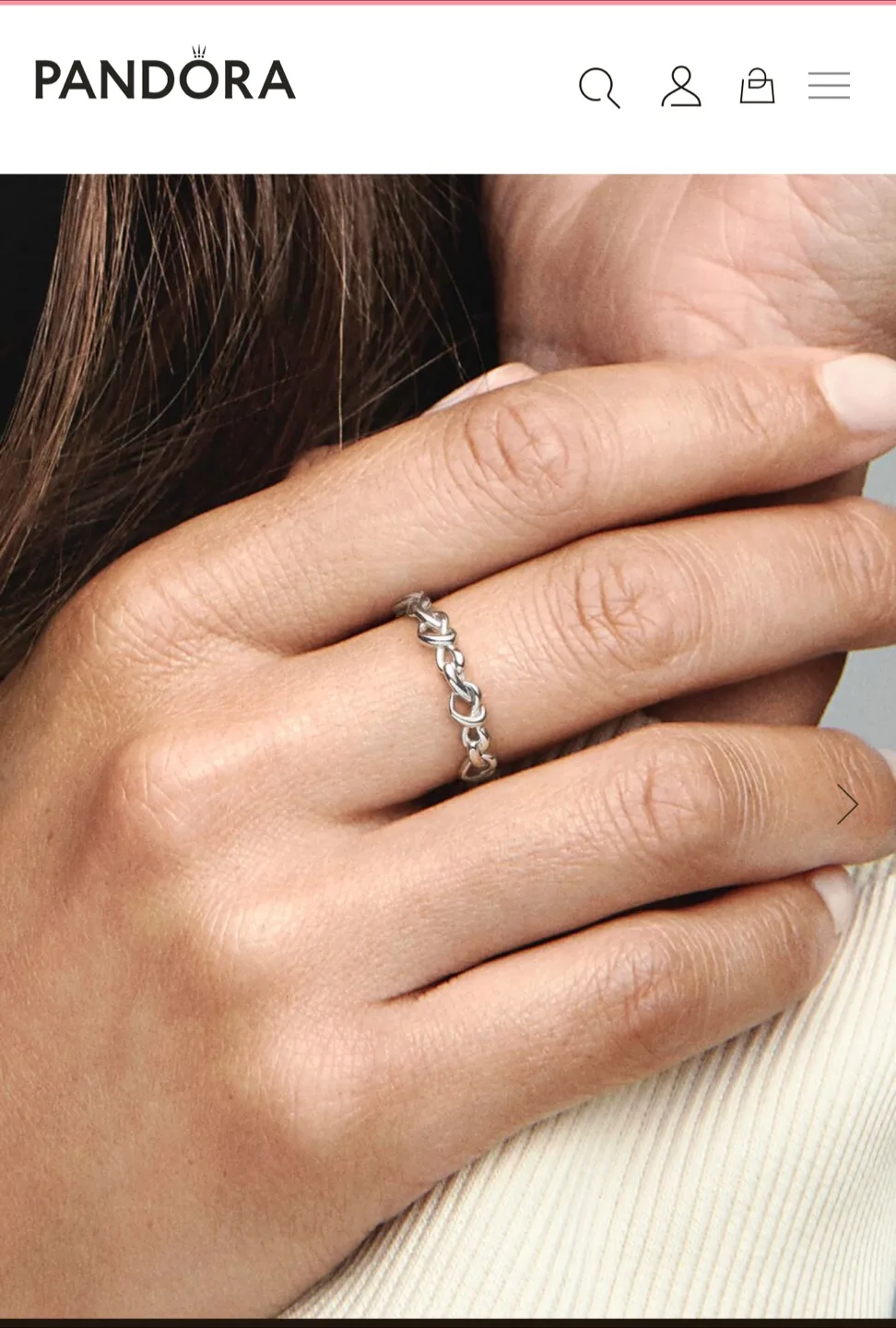 Pandora Knotted Hearts Ring thumbnail