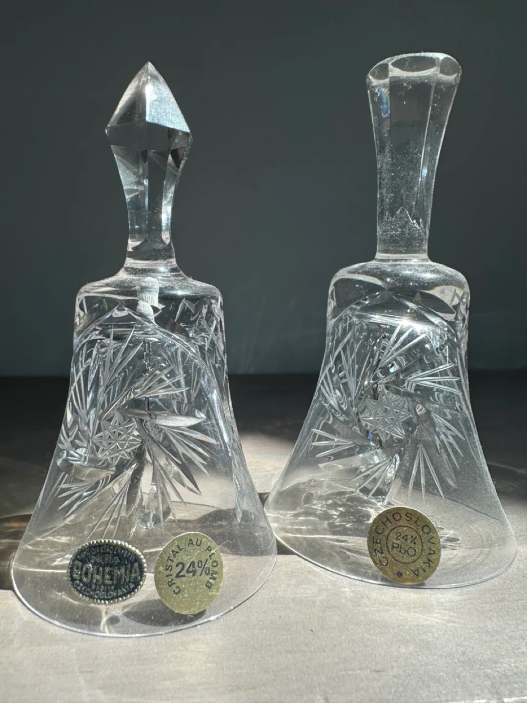Czechoslovakia Crystal Bells - Set of Two thumbnail