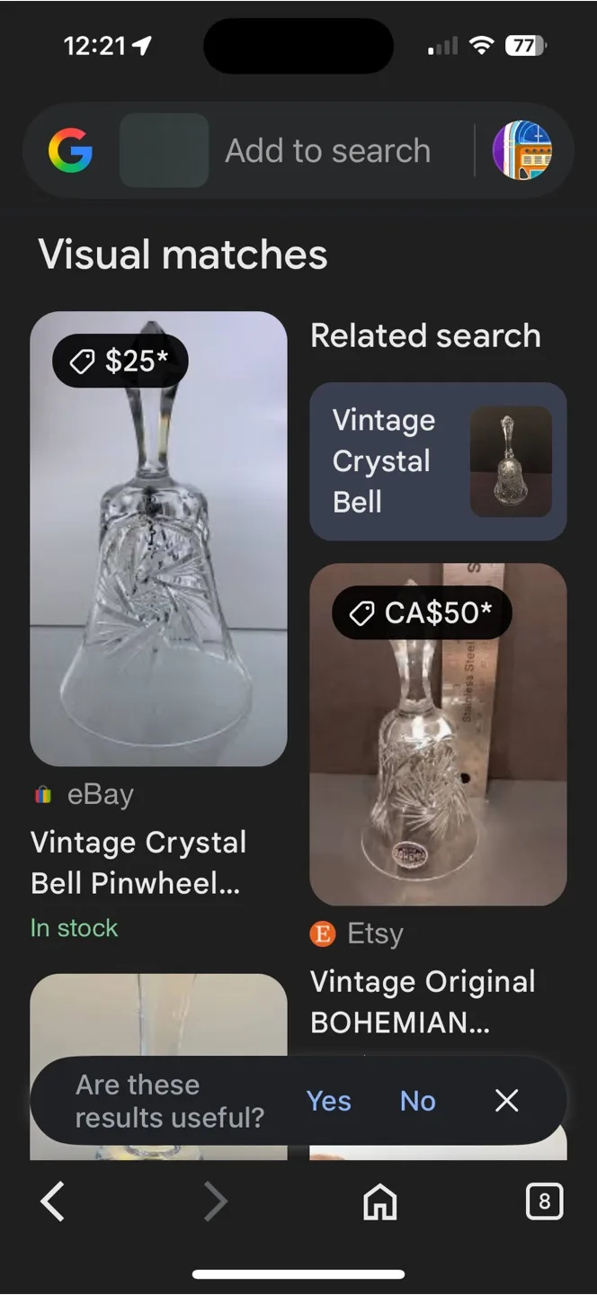 Czechoslovakia Crystal Bells - Set of Two image indicator(5)