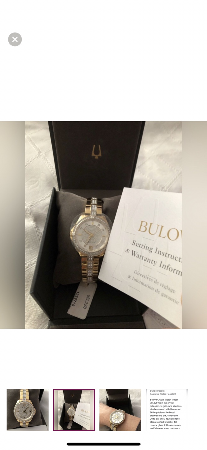 Bulova Crystal Gold-Tone Ladies Watch
