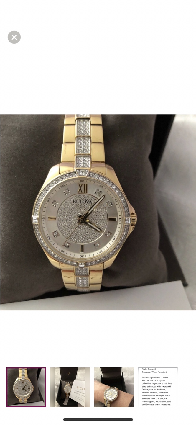 Bulova Crystal Gold-Tone Ladies Watch - photo 2
