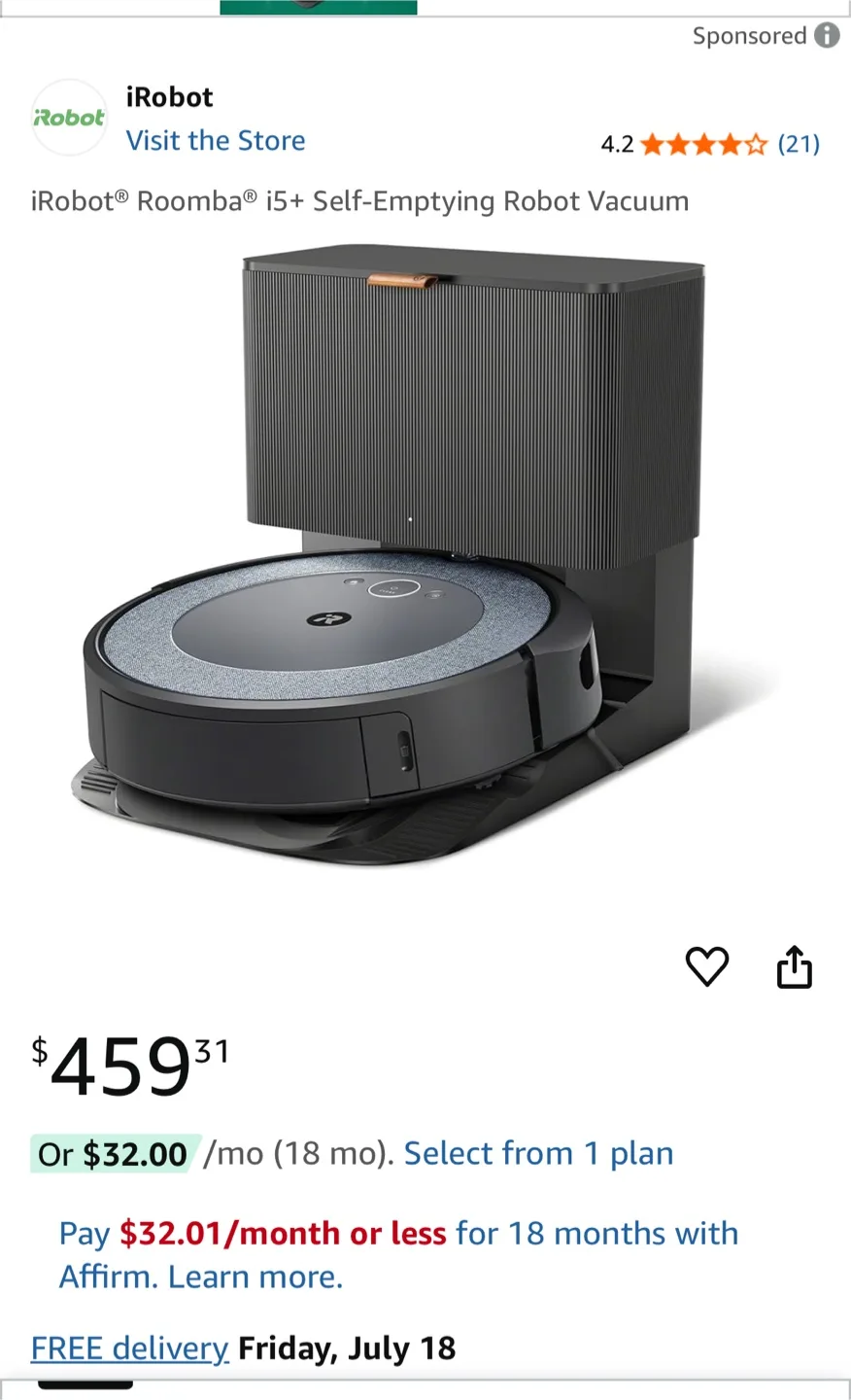 iRobot Roomba i5+ Self-Emptying Robot Vacuum thumbnail