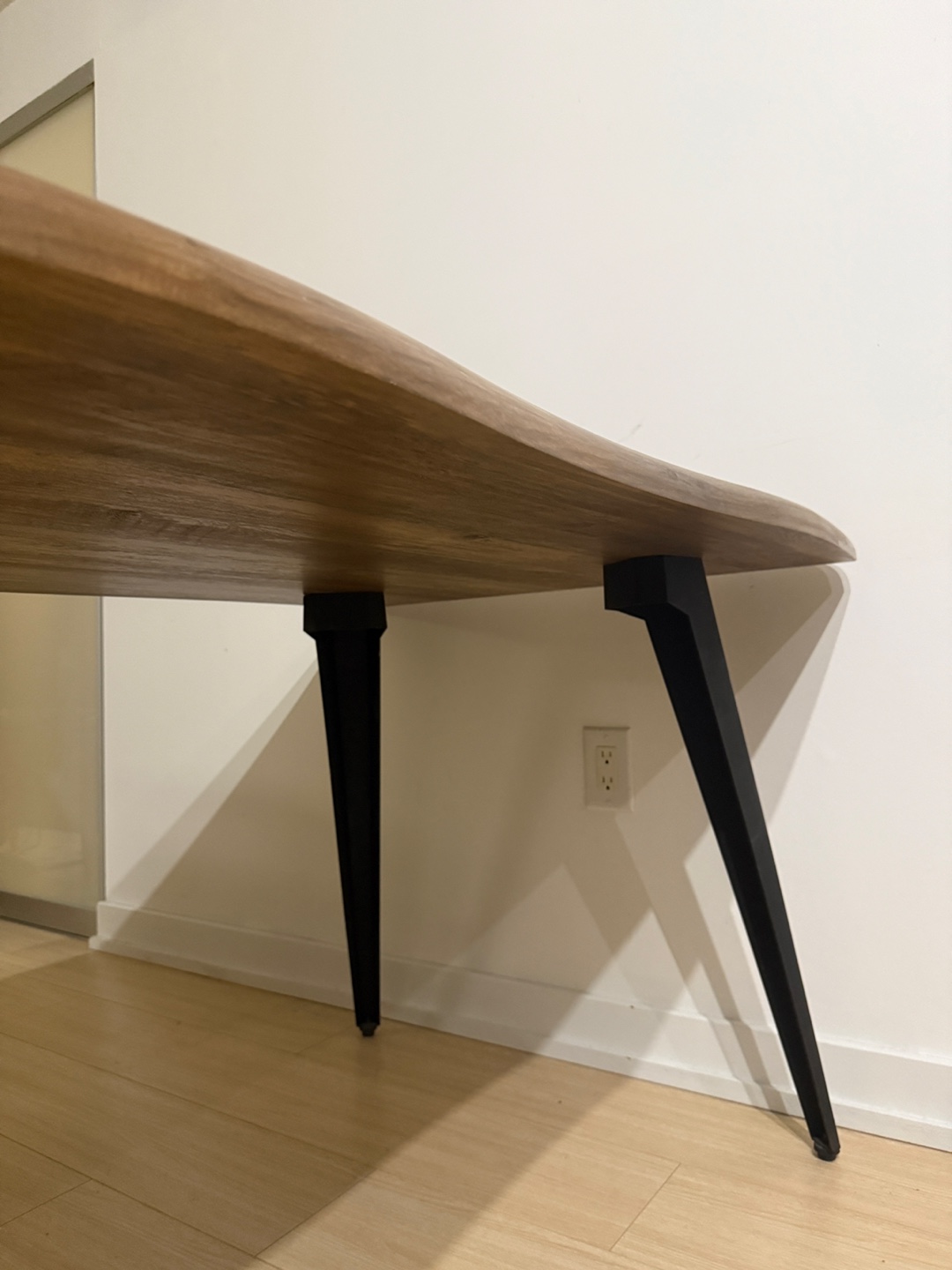 Dining Table - Solid Wood Top & Black Metal Legs - photo 3
