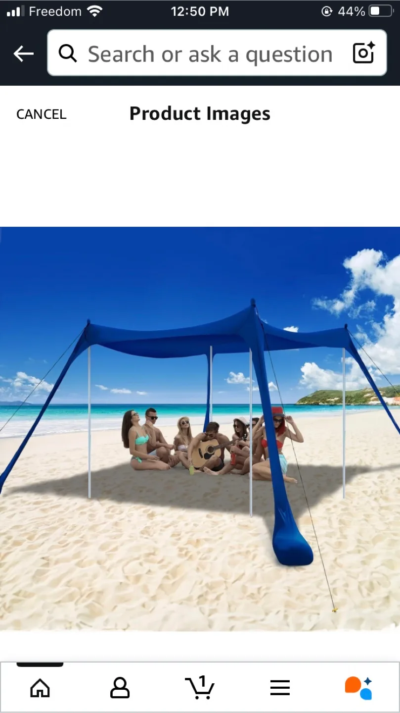 Beach Tent Sun Shelter 10 X 10 SPF50 - Easy Setup thumbnail