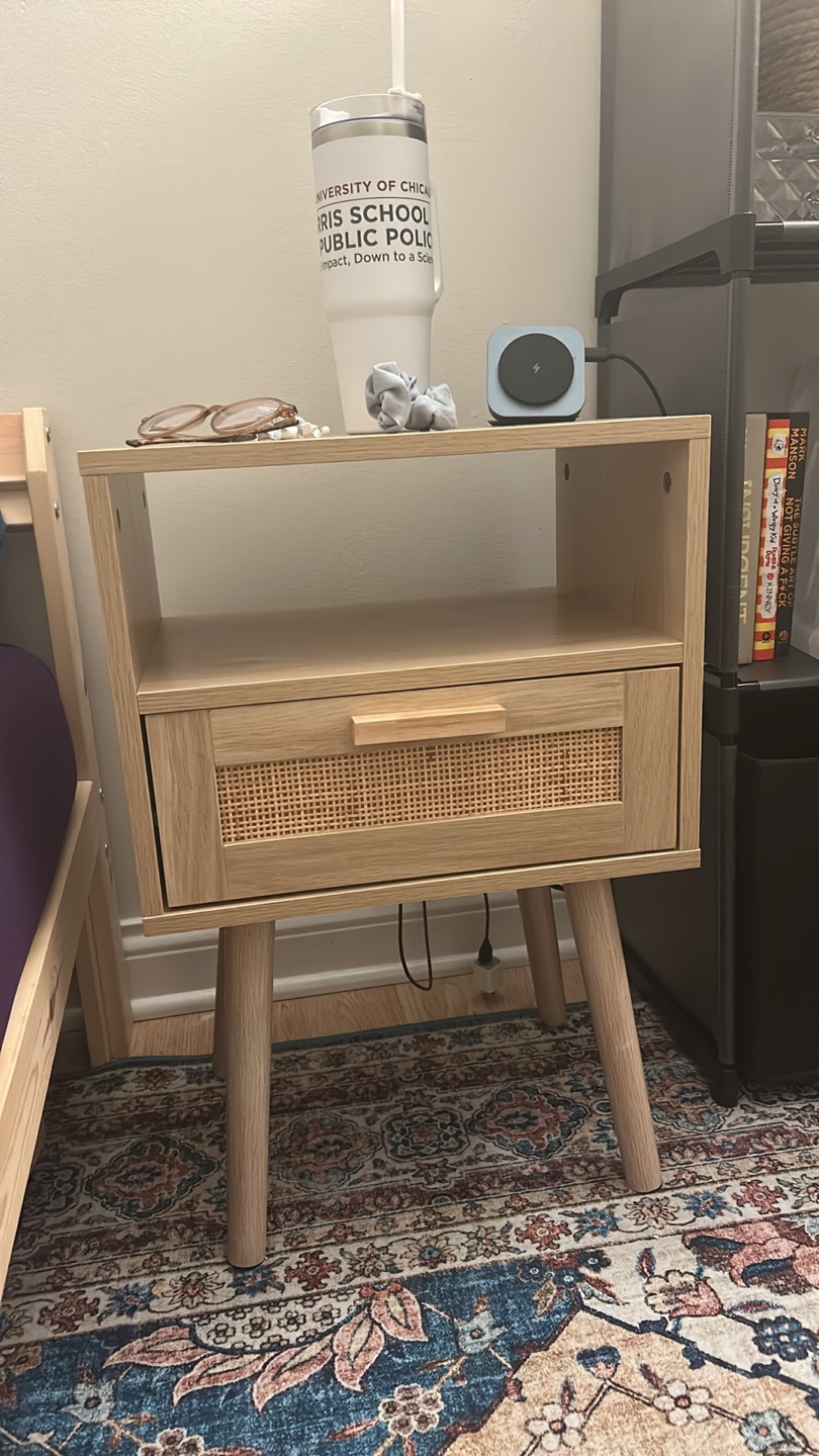 Finnhomy Natural Wood Nightstand - photo 2