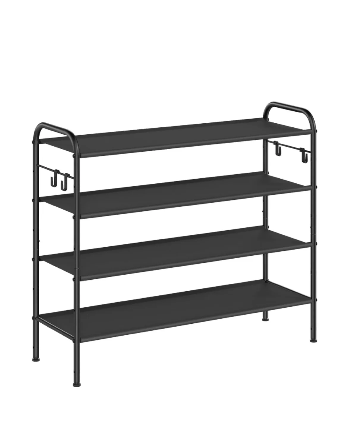 DEAL!!✨ 4-Tier Shoe Rack with Hooks – Strong & Space-Saving! ✨ thumbnail