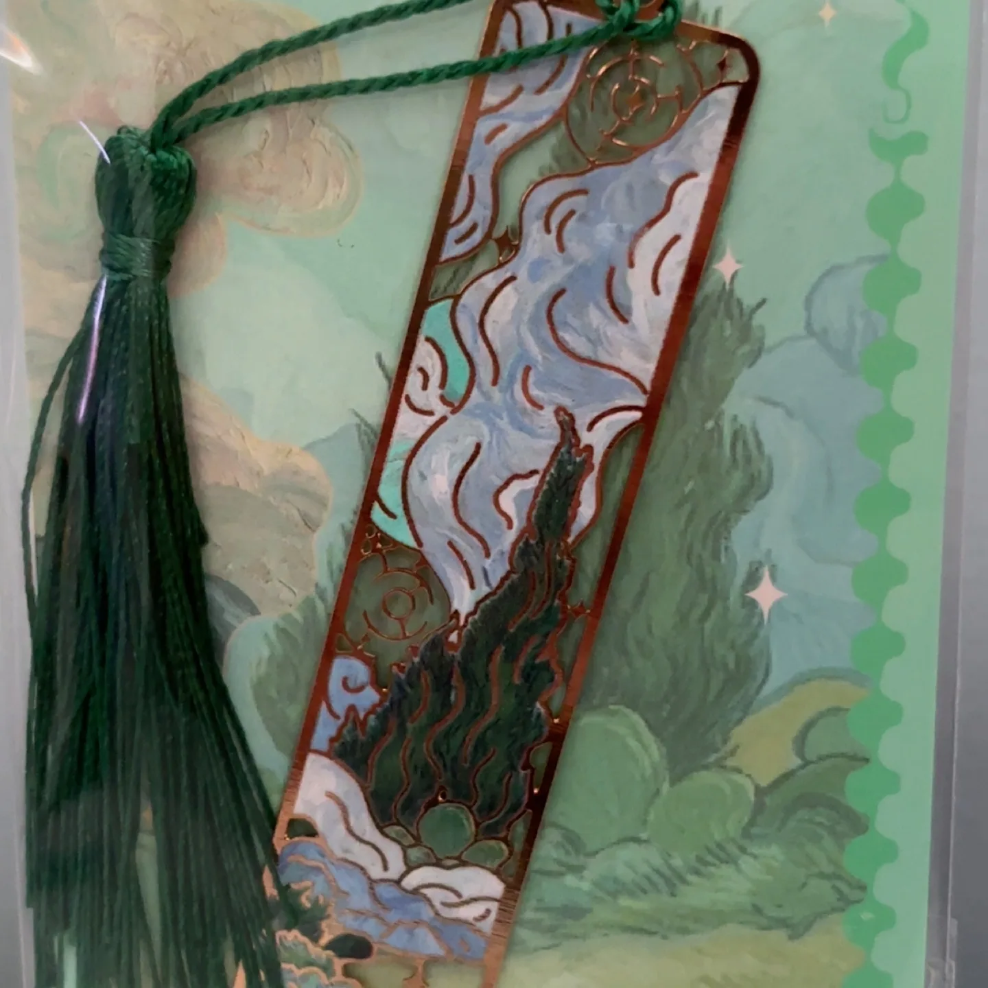 Van Gogh Starry Night Bookmark with Tassel thumbnail