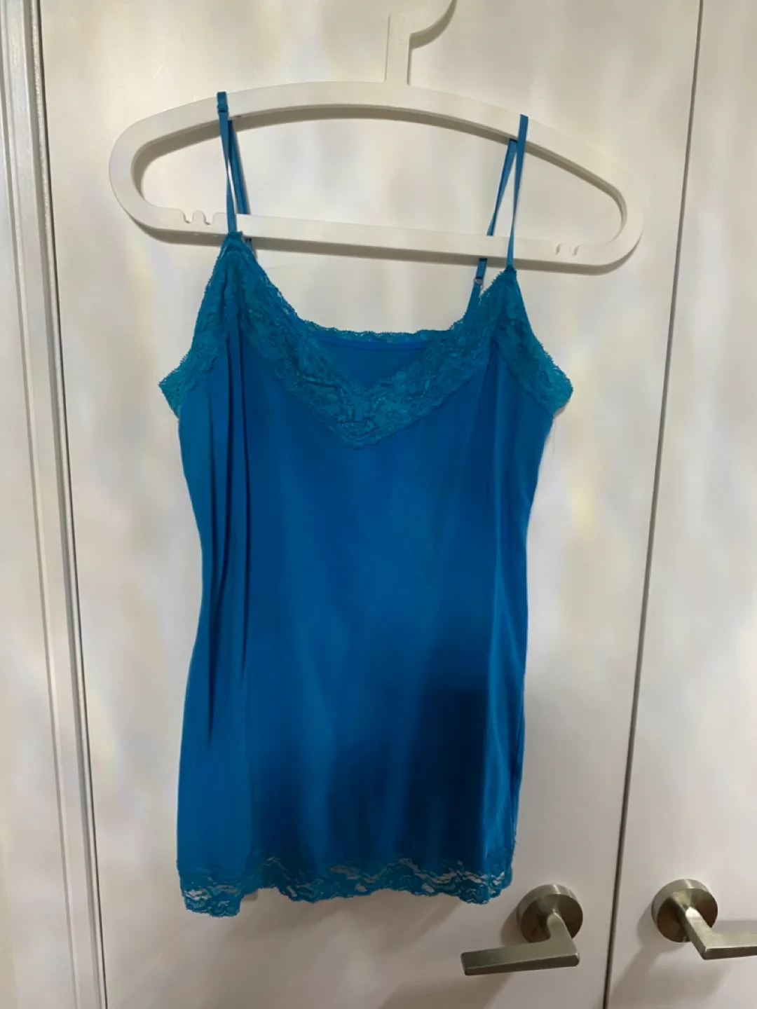 Chado Blue Lace Trim Tank Top - Size L 🇨🇦 thumbnail