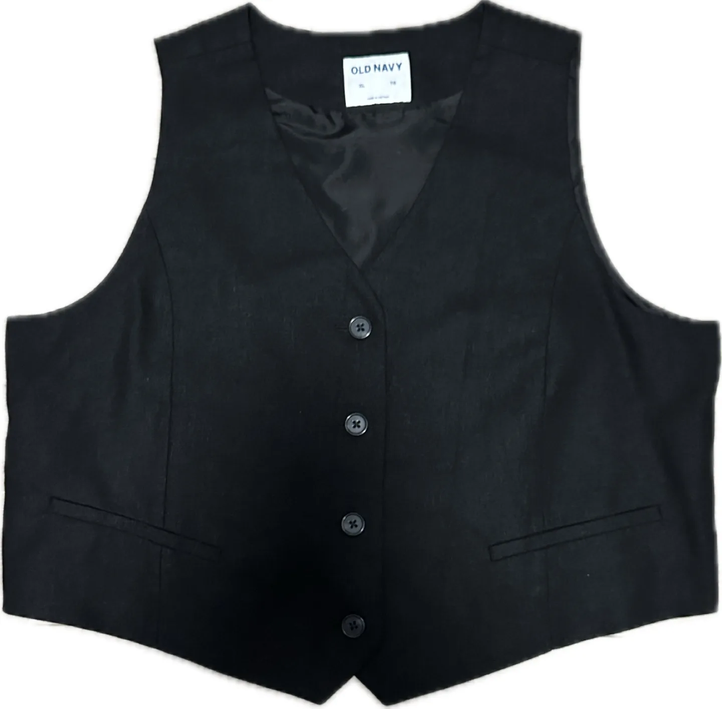 Old Navy Linen Blend Vest | Black thumbnail