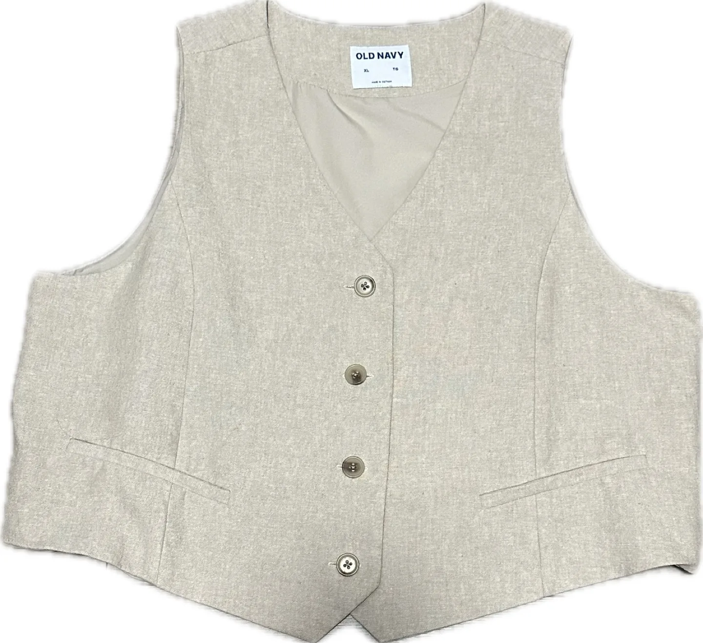 Old Navy Linen Blend Vest | Sand thumbnail