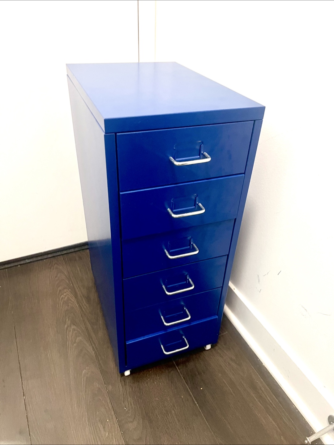 IKEA HELMER Drawer Unit (Blue, with wheels) - photo 3
