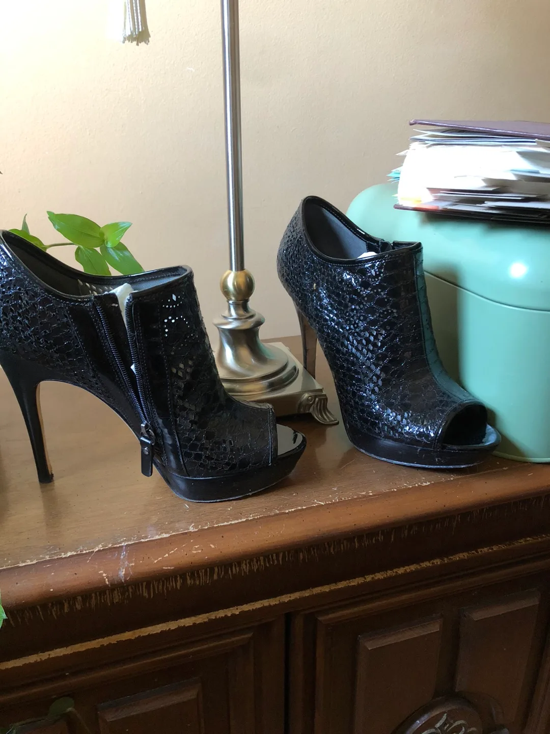 🍁Via Spiga Black Leather Heels 🇨🇦 thumbnail