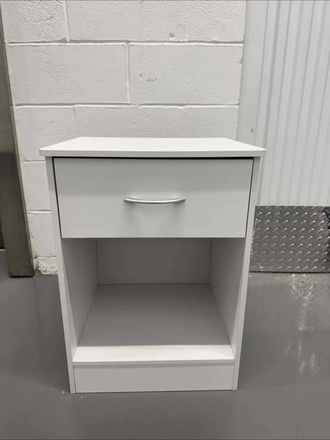 White Nightstand with Drawer - photo 2