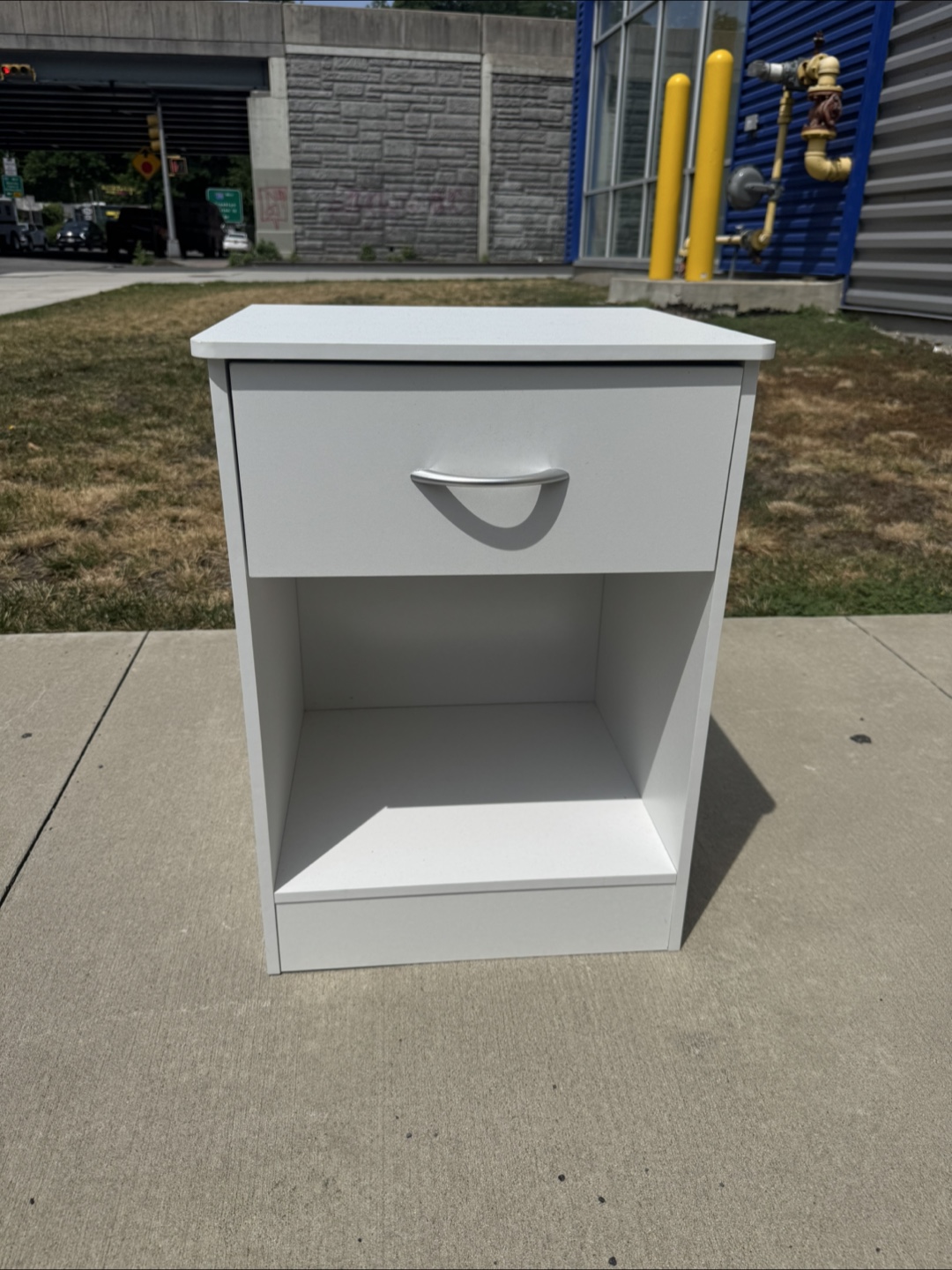 White Nightstand with Drawer