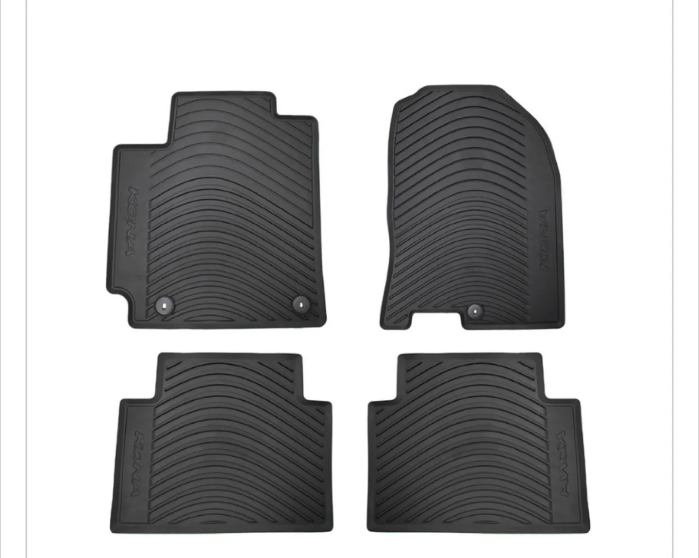 Hyundai Kona Black Rubber Floor Mats - Set of 4 thumbnail