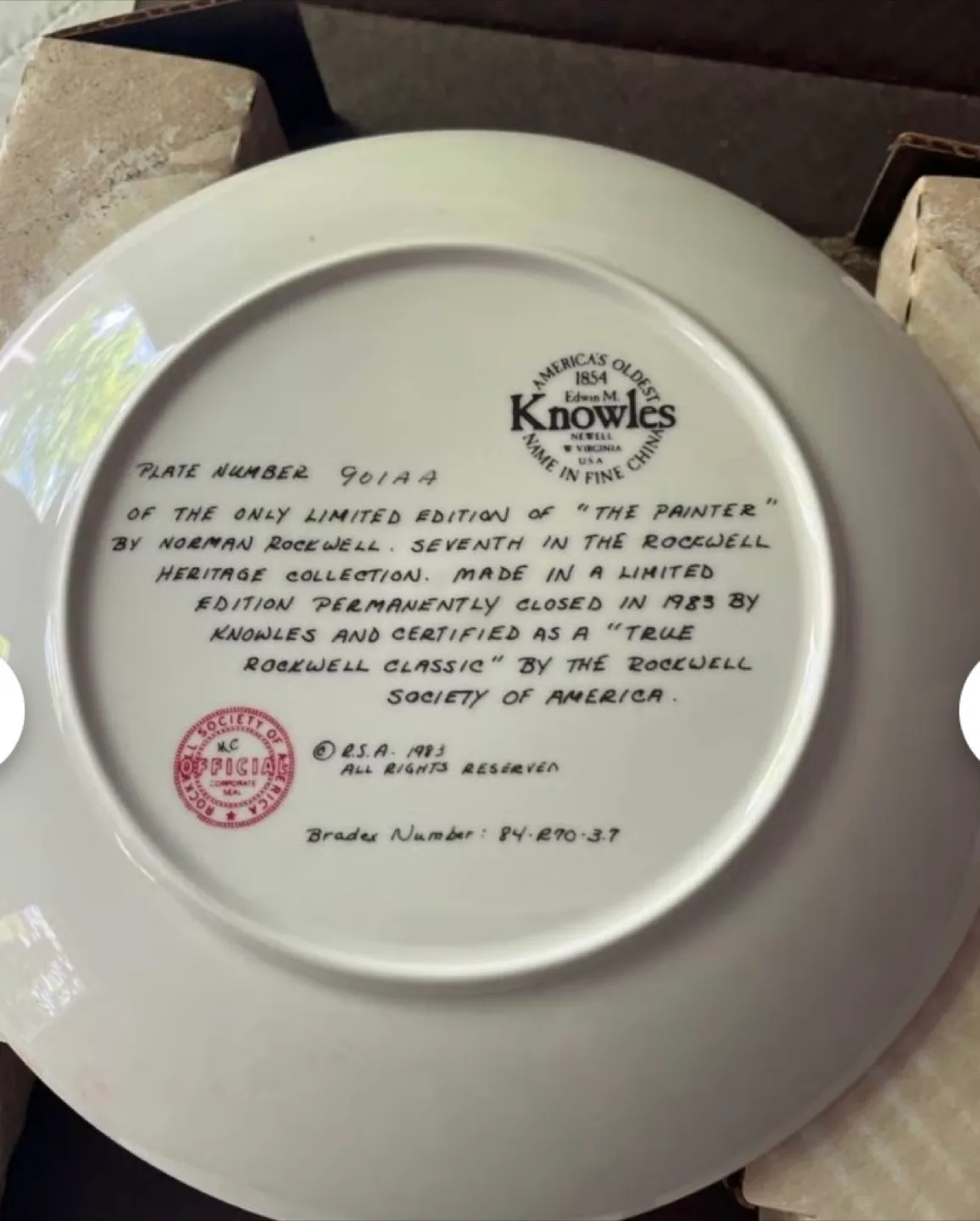 Norman Rockwell "The Painter" Collector Plate image indicator(3)