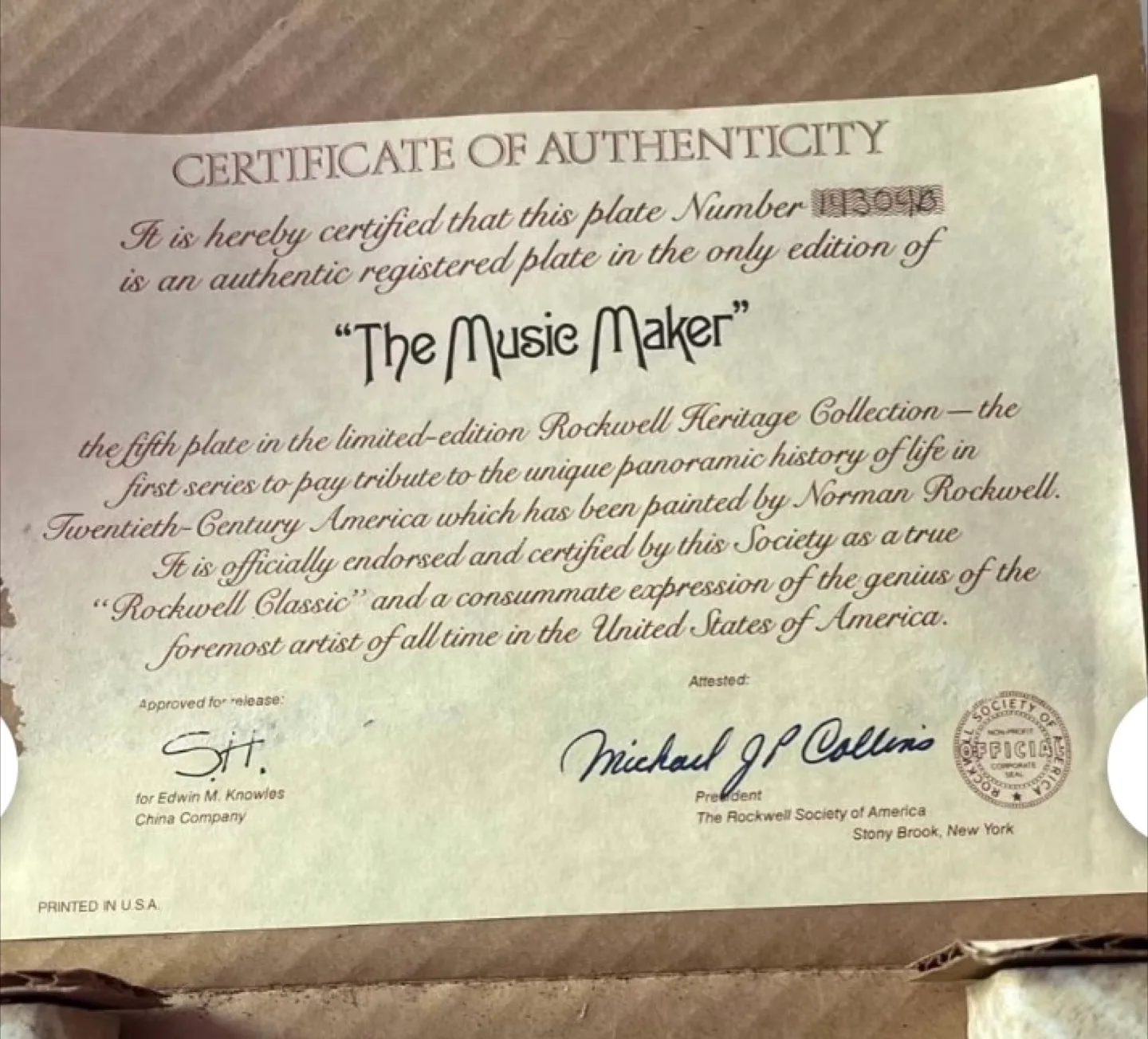 Norman Rockwell "The Music Maker" Plate image indicator(5)