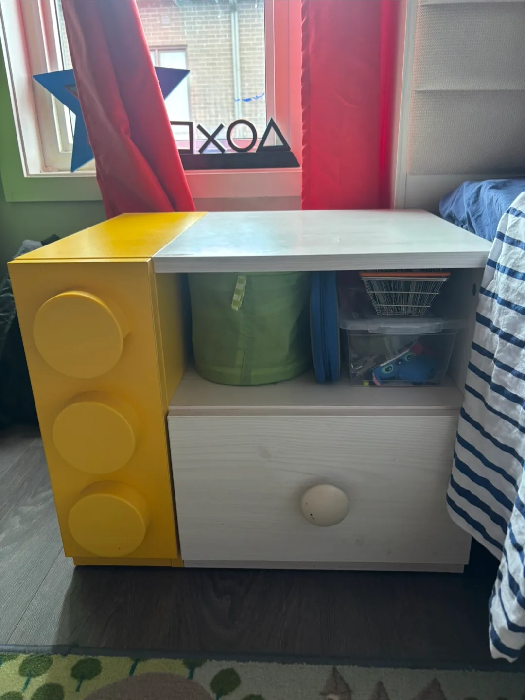 Lego Style Nightstand - Kids Room Decor thumbnail